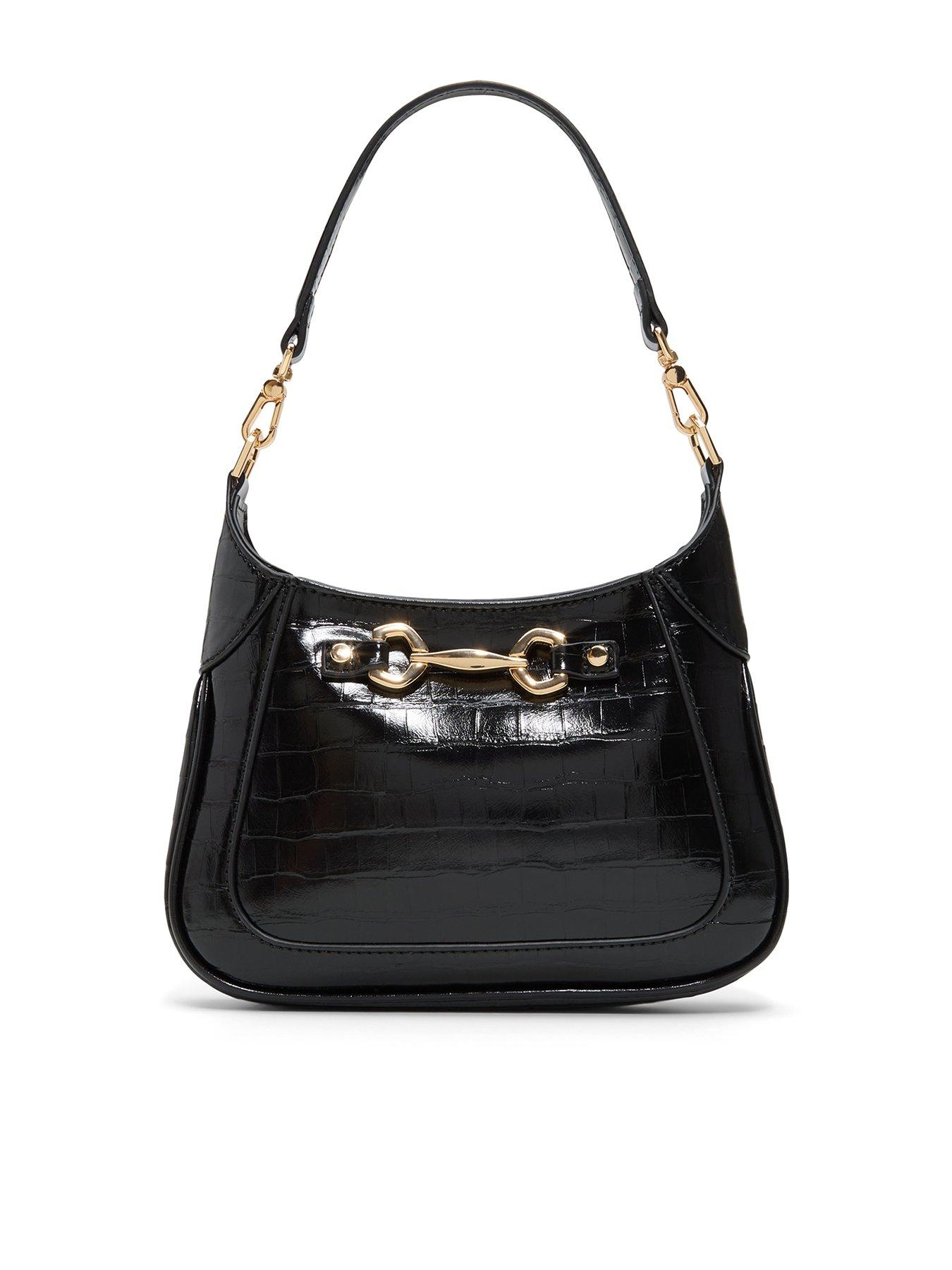 Aldo Croc-Effect Shoulder Bag - Black