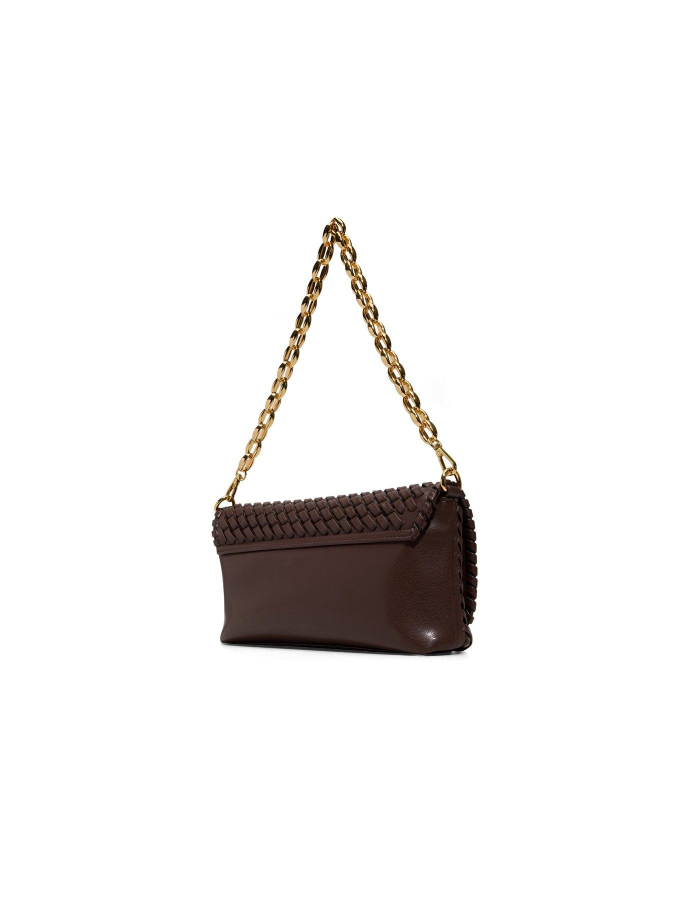 Image 4 of 4 of Aldo Woven Shoulder Bag with Chain Strap - Brown