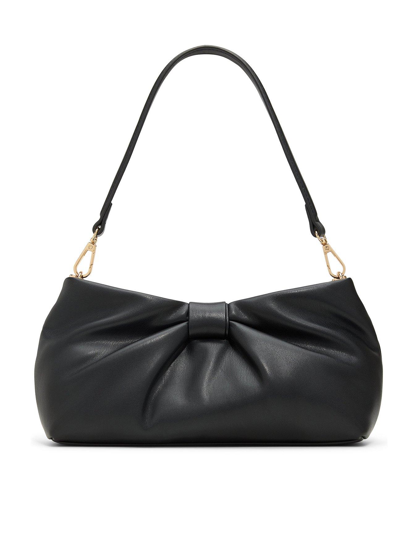 Image 1 of 3 of Aldo Balisiaa Gathered Shoulder Bag with Knot Detail Handle - Black