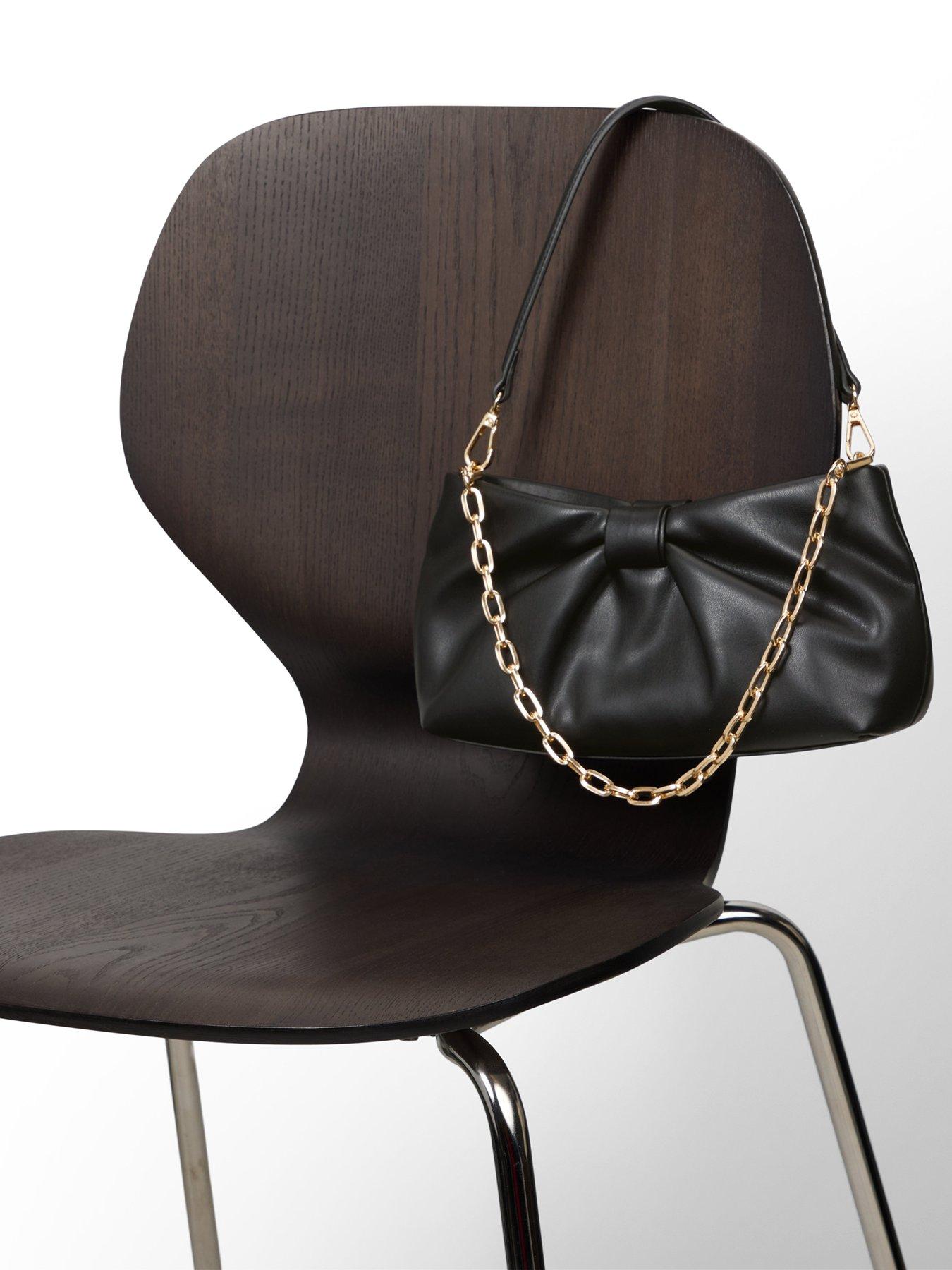 Image 2 of 3 of Aldo Balisiaa Gathered Shoulder Bag with Knot Detail Handle - Black