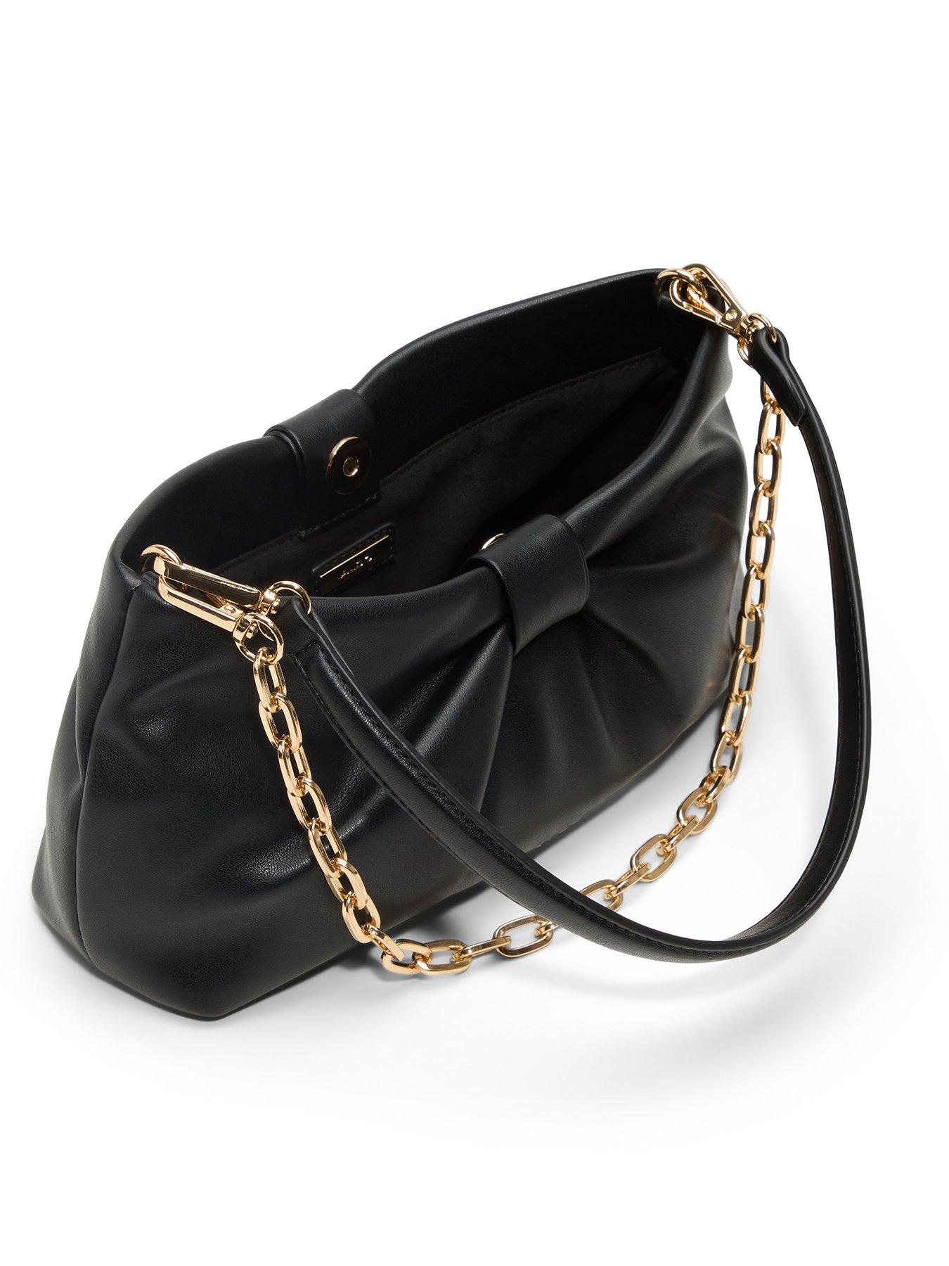 Image 3 of 3 of Aldo Balisiaa Gathered Shoulder Bag with Knot Detail Handle - Black