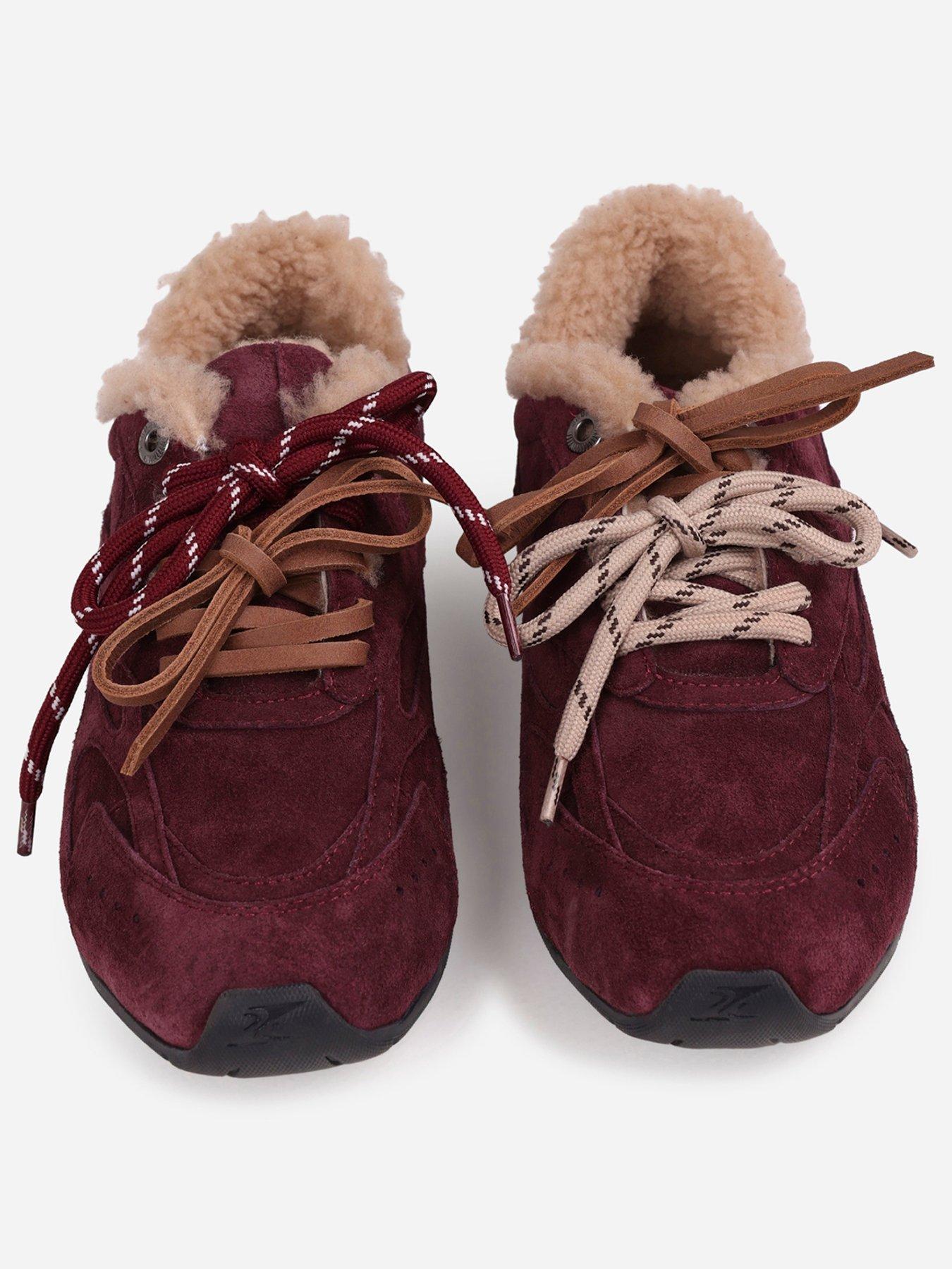 Image 2 of 7 of Bronx Myr-aa Double Laced Fur Lined Trainers - Red