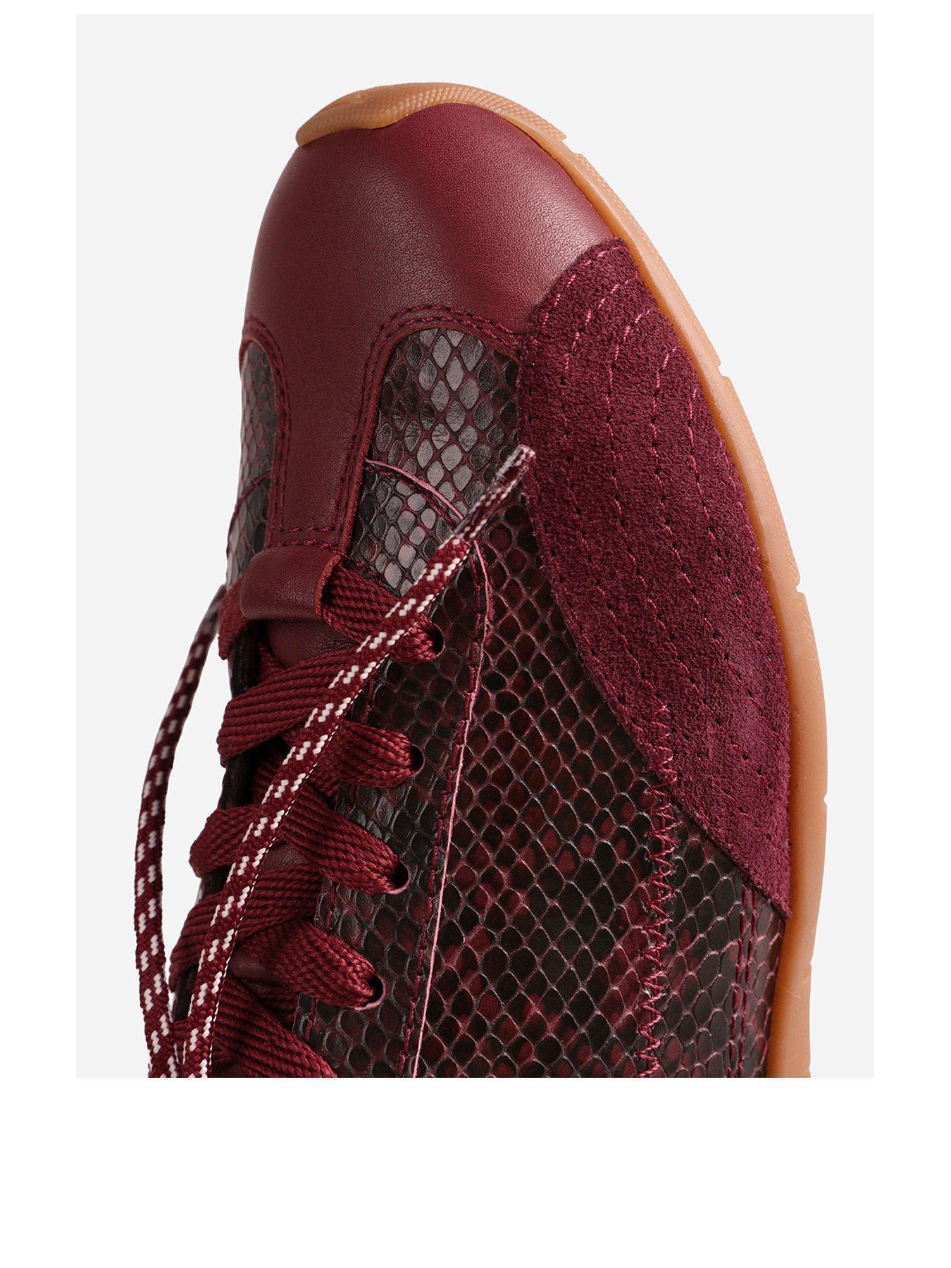 Image 2 of 7 of Bronx Myr-aa Snake Print Trainer - Burgrundy