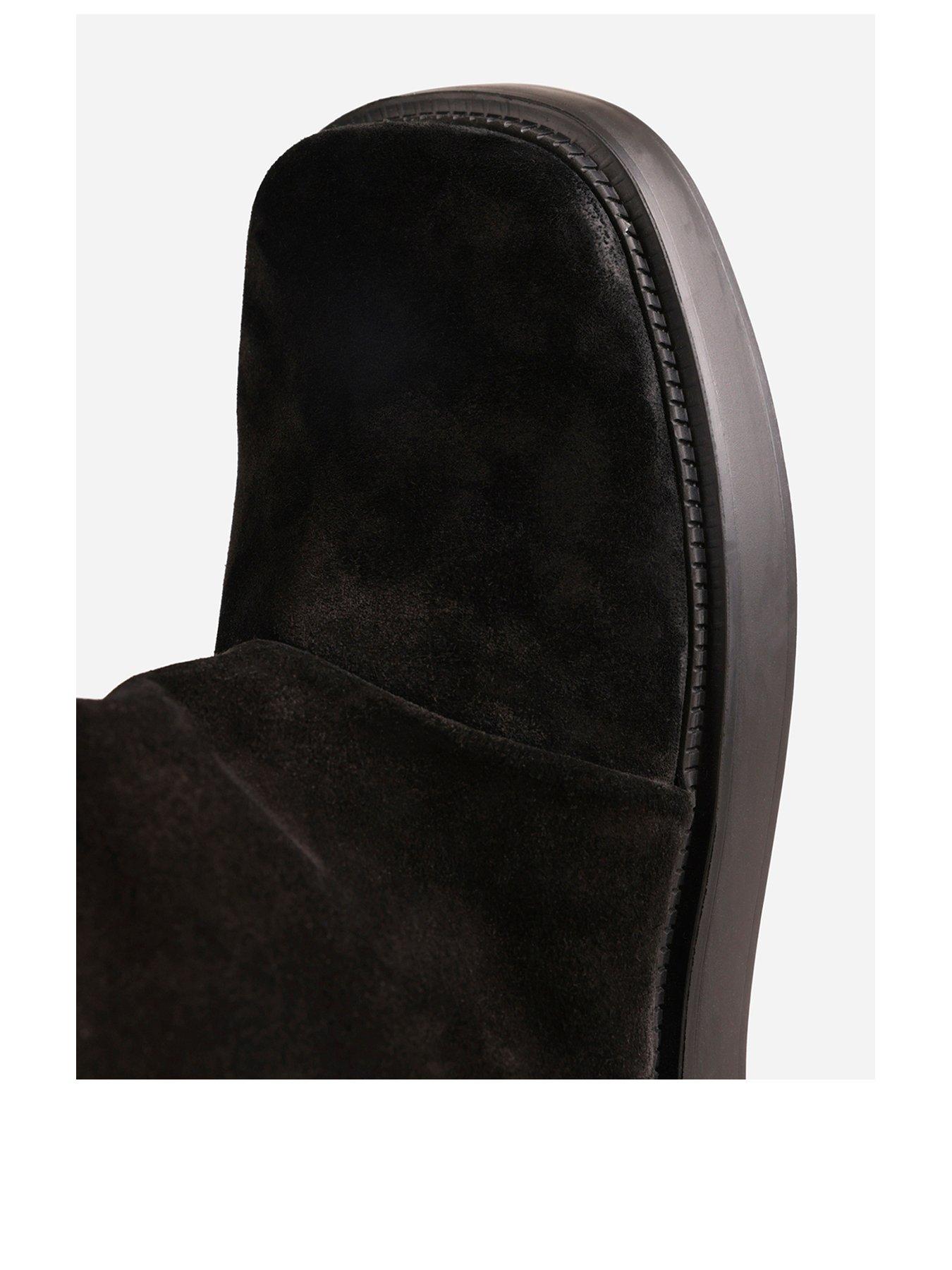 Image 2 of 7 of Bronx Womens Knee High Suede Chunky Sole Boots - Black