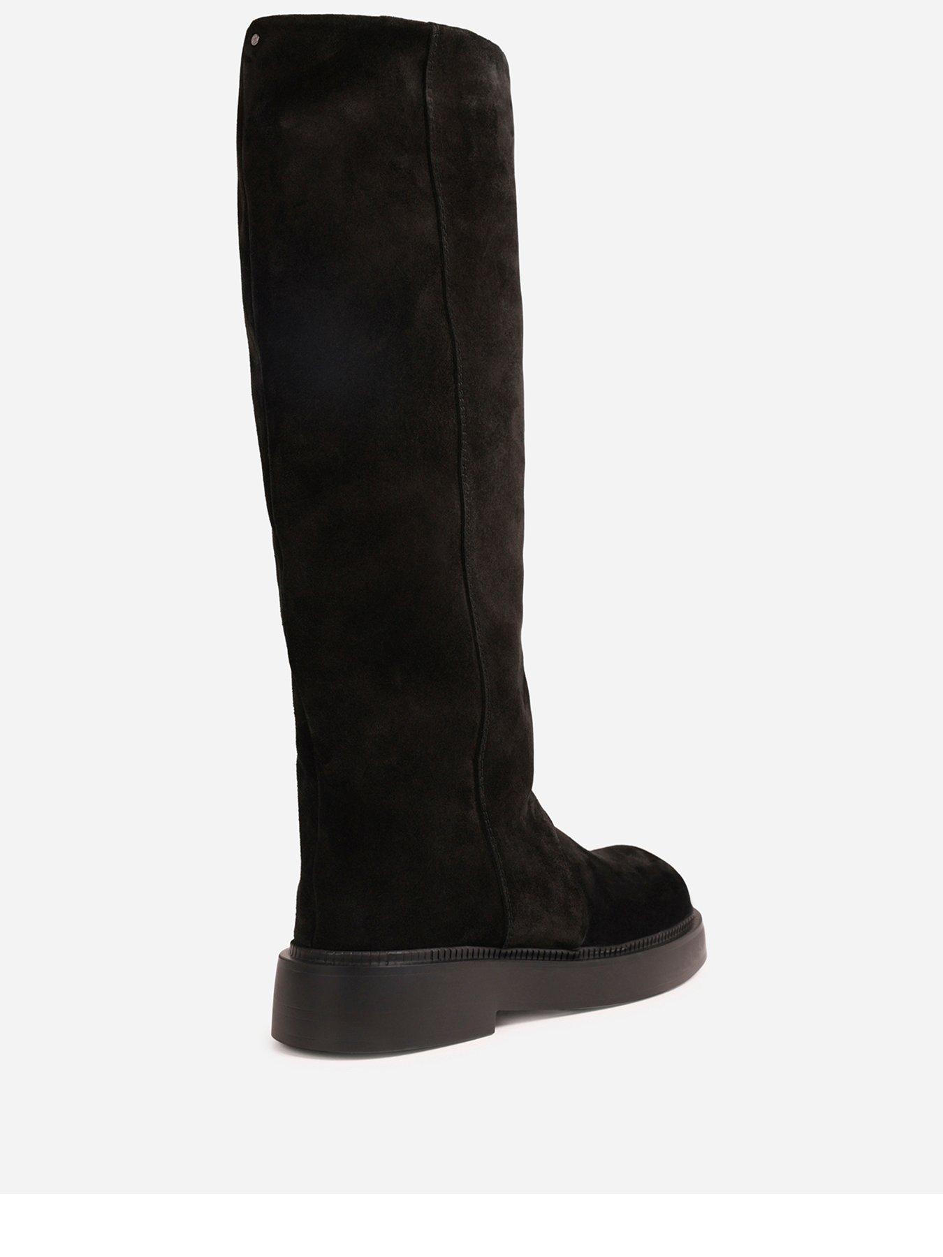 Image 3 of 7 of Bronx Womens Knee High Suede Chunky Sole Boots - Black