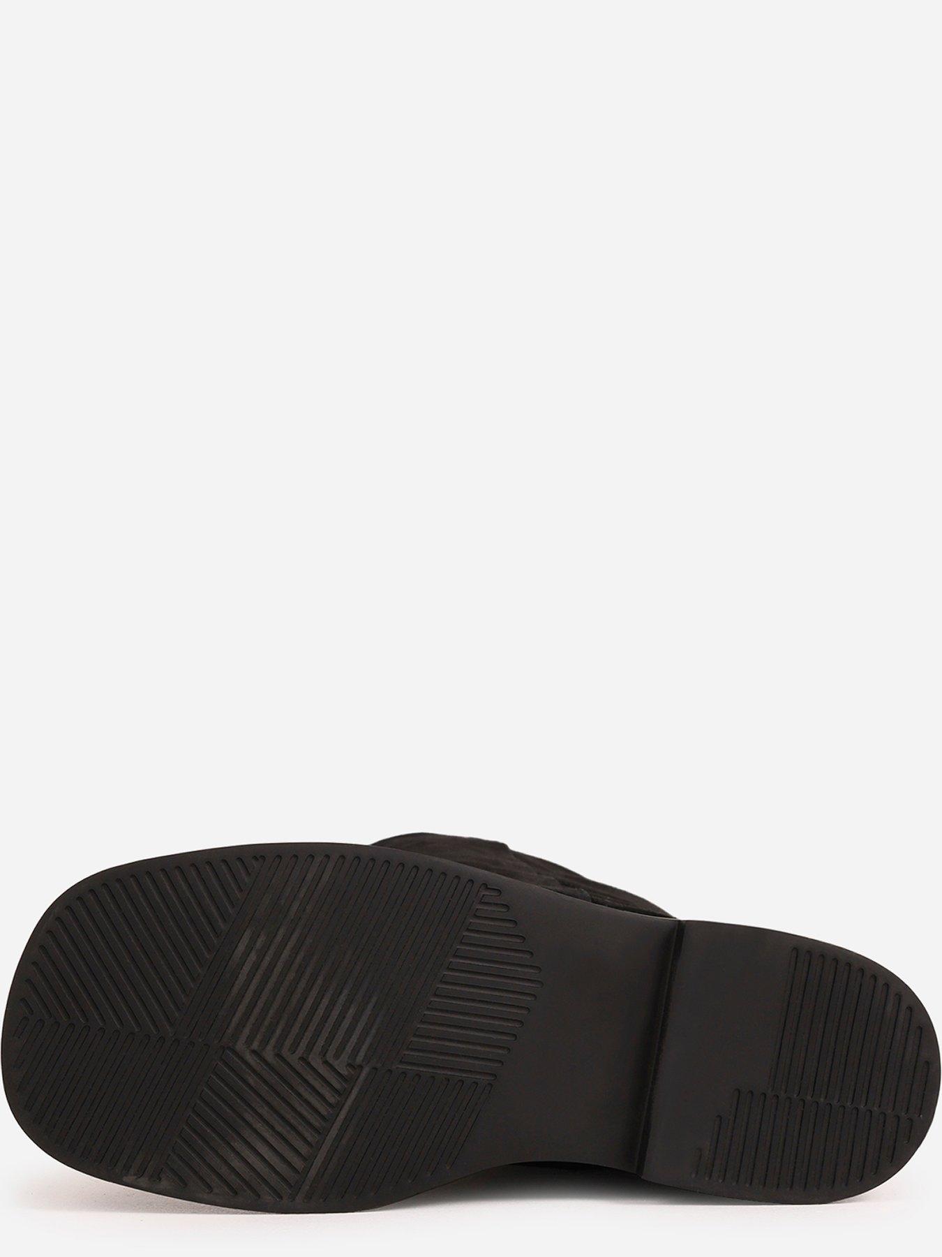 Image 5 of 7 of Bronx Womens Knee High Suede Chunky Sole Boots - Black