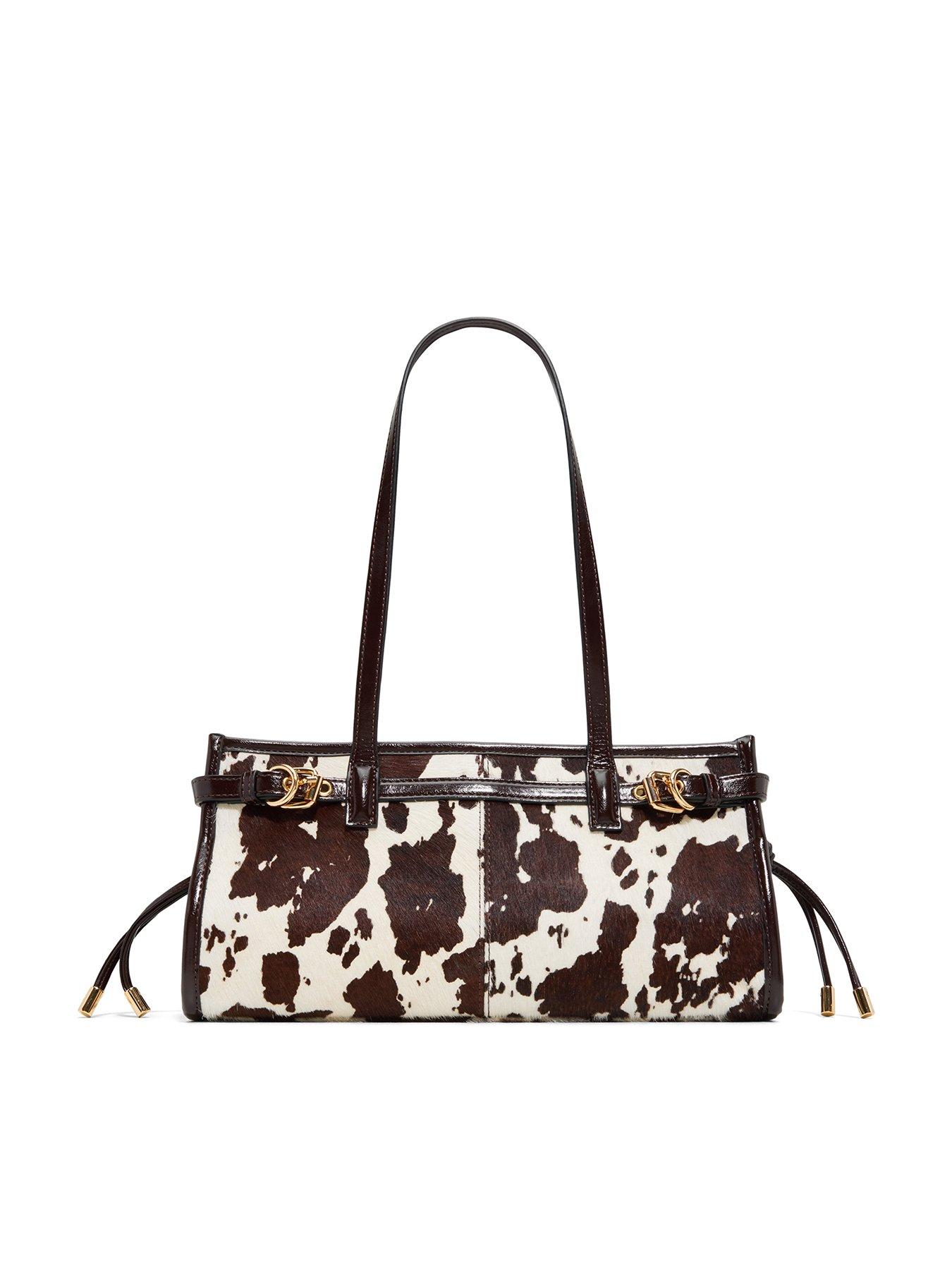 Aldo Cow Print Shoulder Bag with Long Handles - Multi