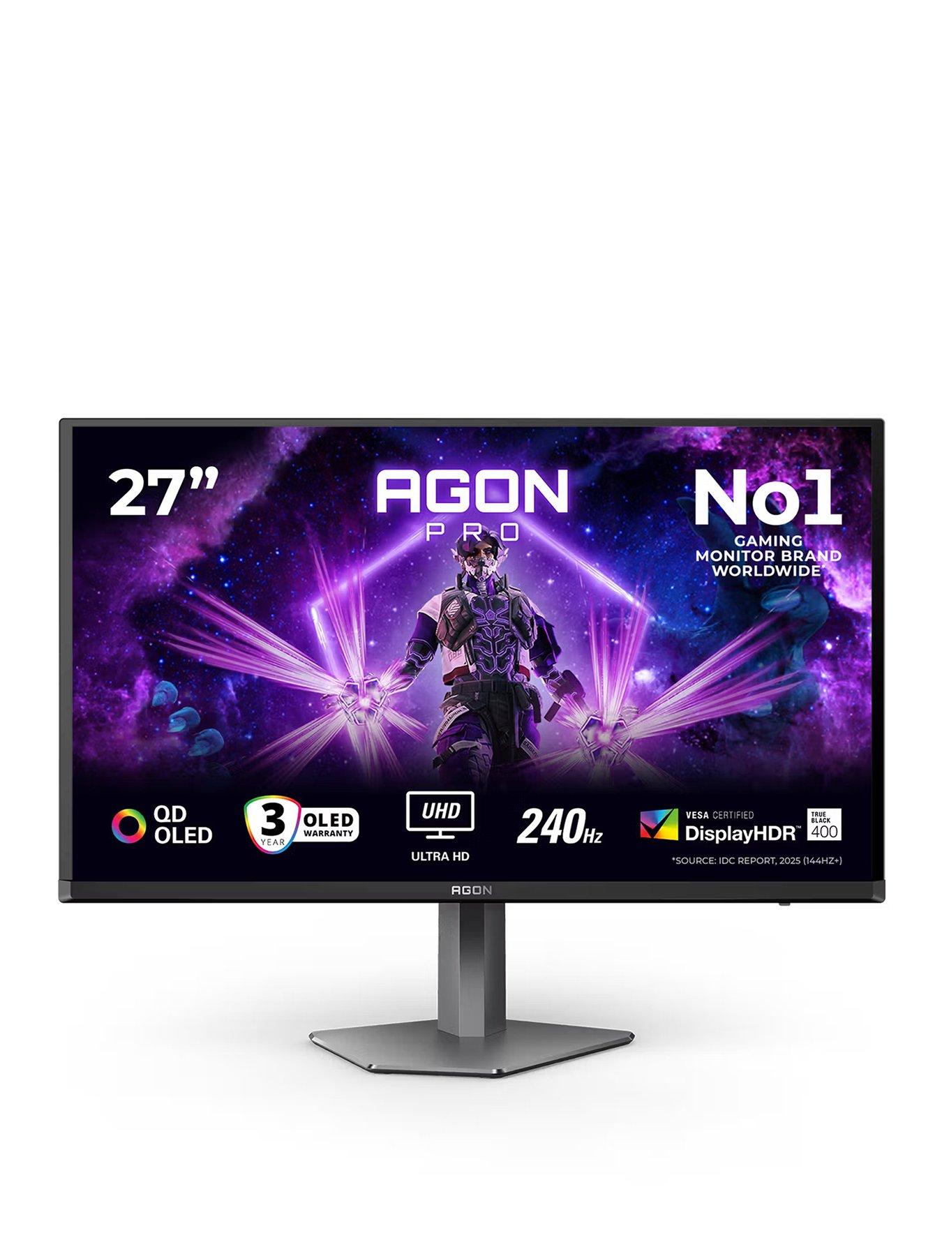 AOC AG276UZD Widescreen Gaming Monitor - 26.5in, 4K UHD, QD-OLED, 240Hz, Black
