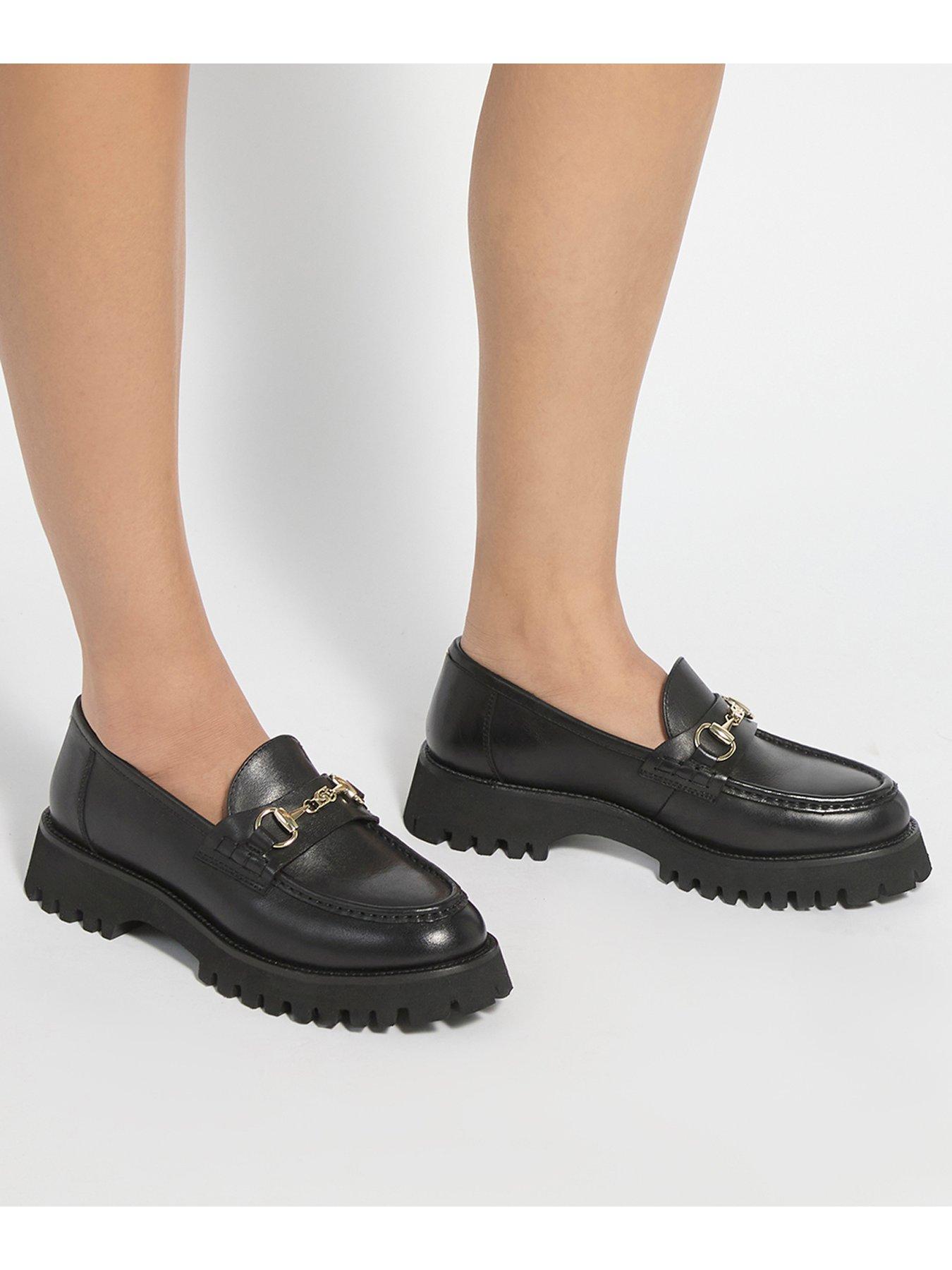 Image 6 of 6 of Dune London Wide Fit Grissini Chunky Loafer - Black
