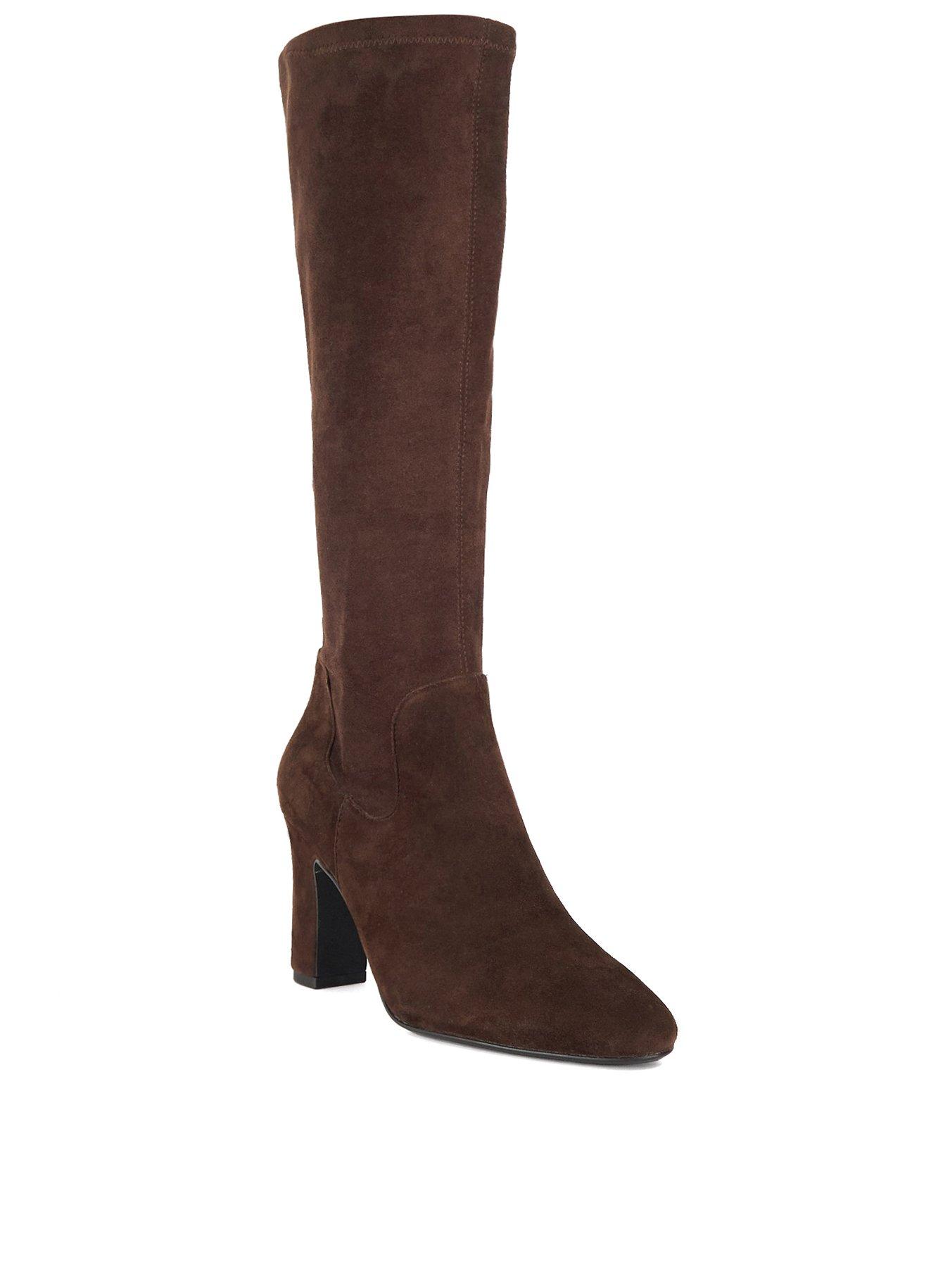 Image 2 of 6 of Dune London Simple Knee High Boots - Brown