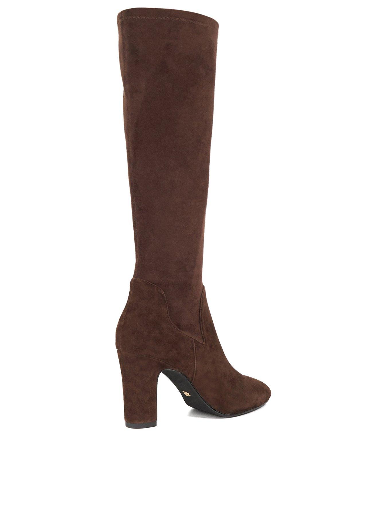 Image 3 of 6 of Dune London Simple Knee High Boots - Brown
