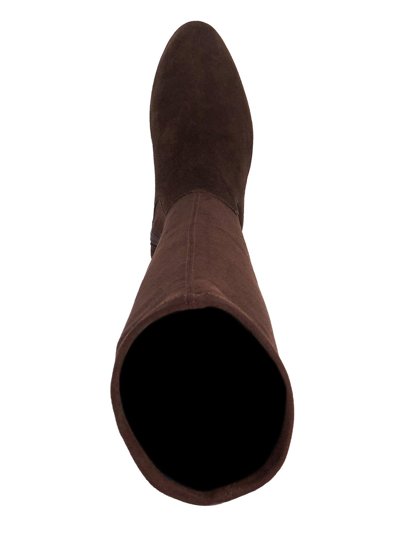 Image 4 of 6 of Dune London Simple Knee High Boots - Brown