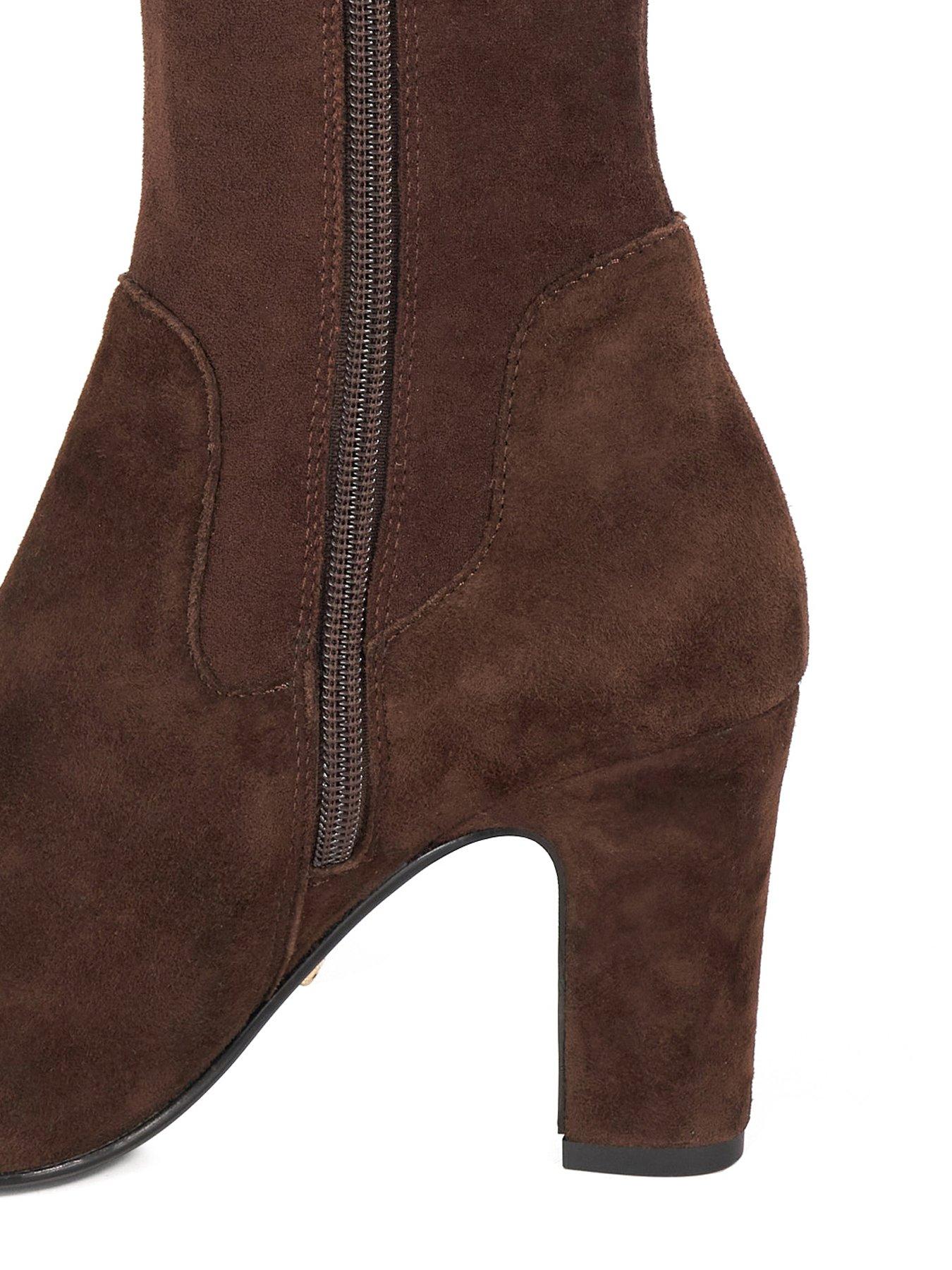 Image 6 of 6 of Dune London Simple Knee High Boots - Brown