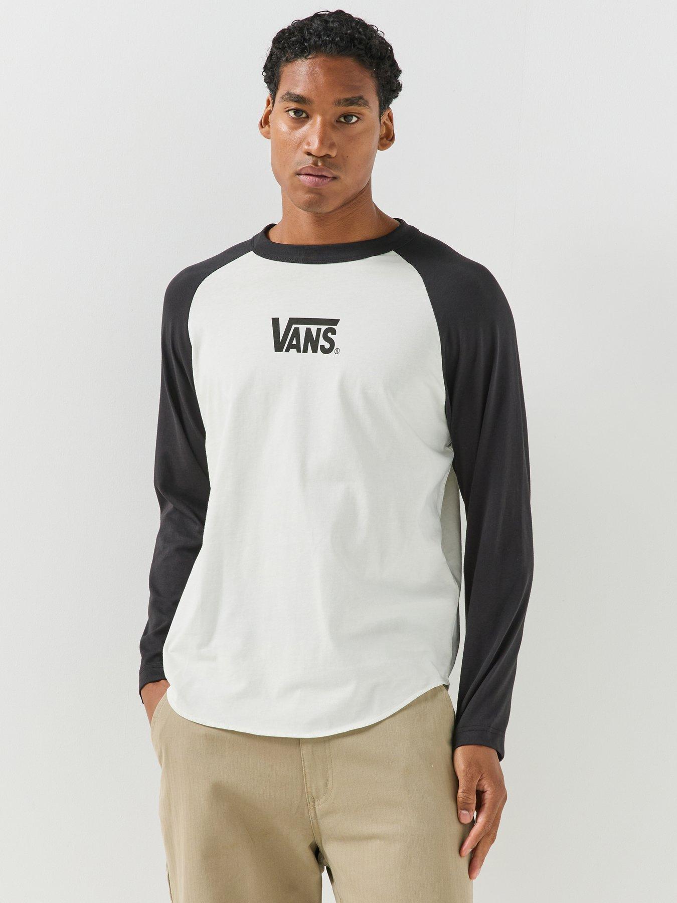 Image 1 of 6 of Vans Mens Core Raglan Contrast Sleeve Long Sleeve T-Shirt - Black/White