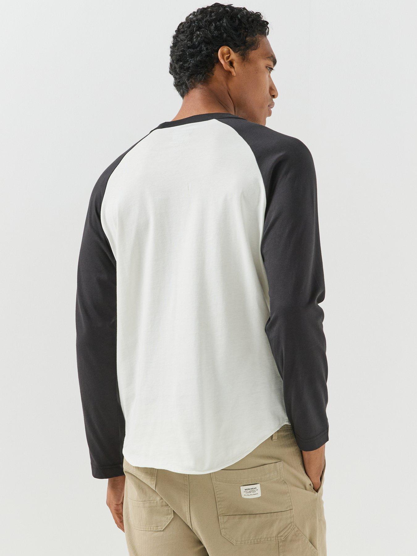 Image 2 of 6 of Vans Mens Core Raglan Contrast Sleeve Long Sleeve T-Shirt - Black/White