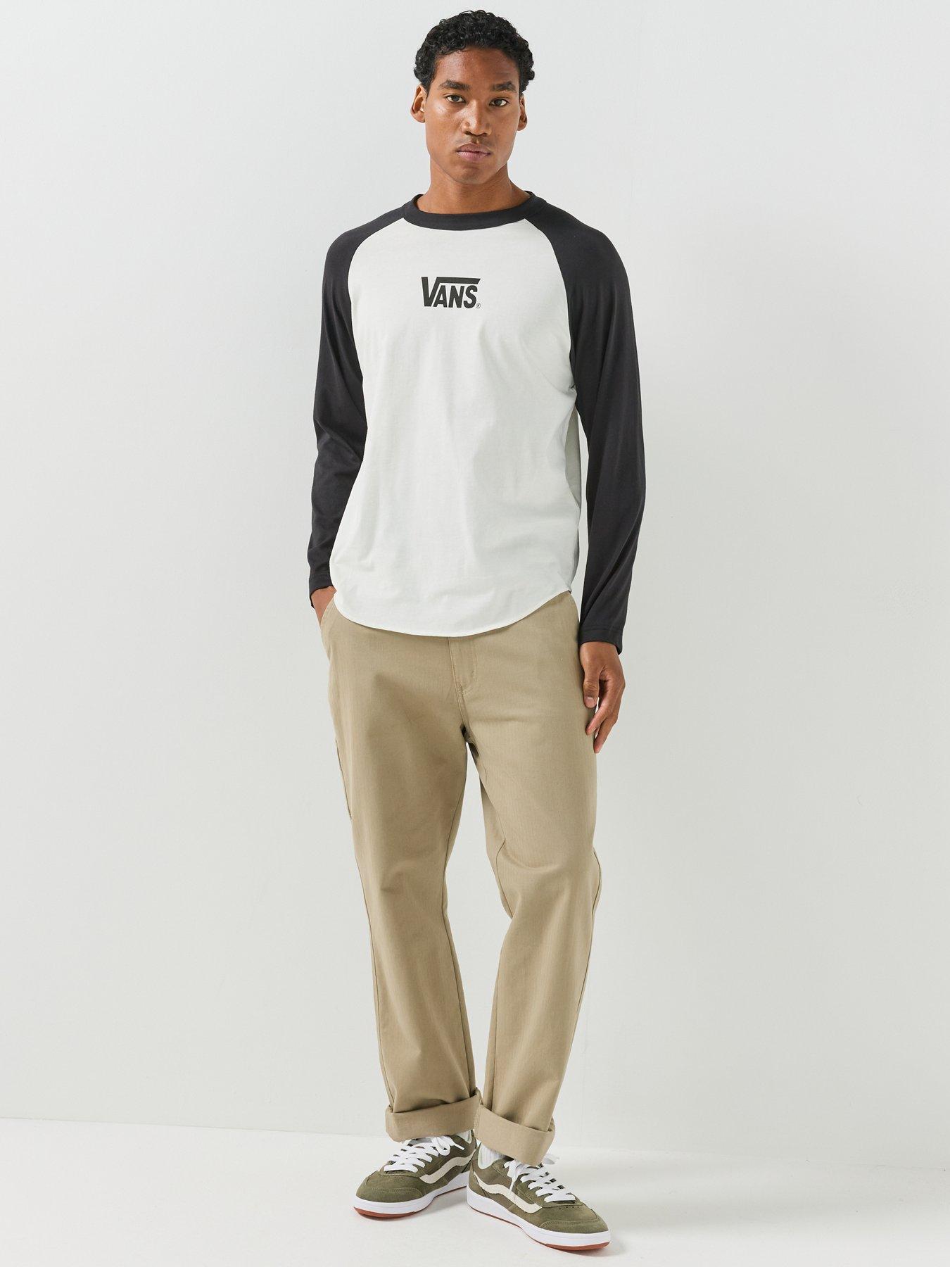 Image 3 of 6 of Vans Mens Core Raglan Contrast Sleeve Long Sleeve T-Shirt - Black/White