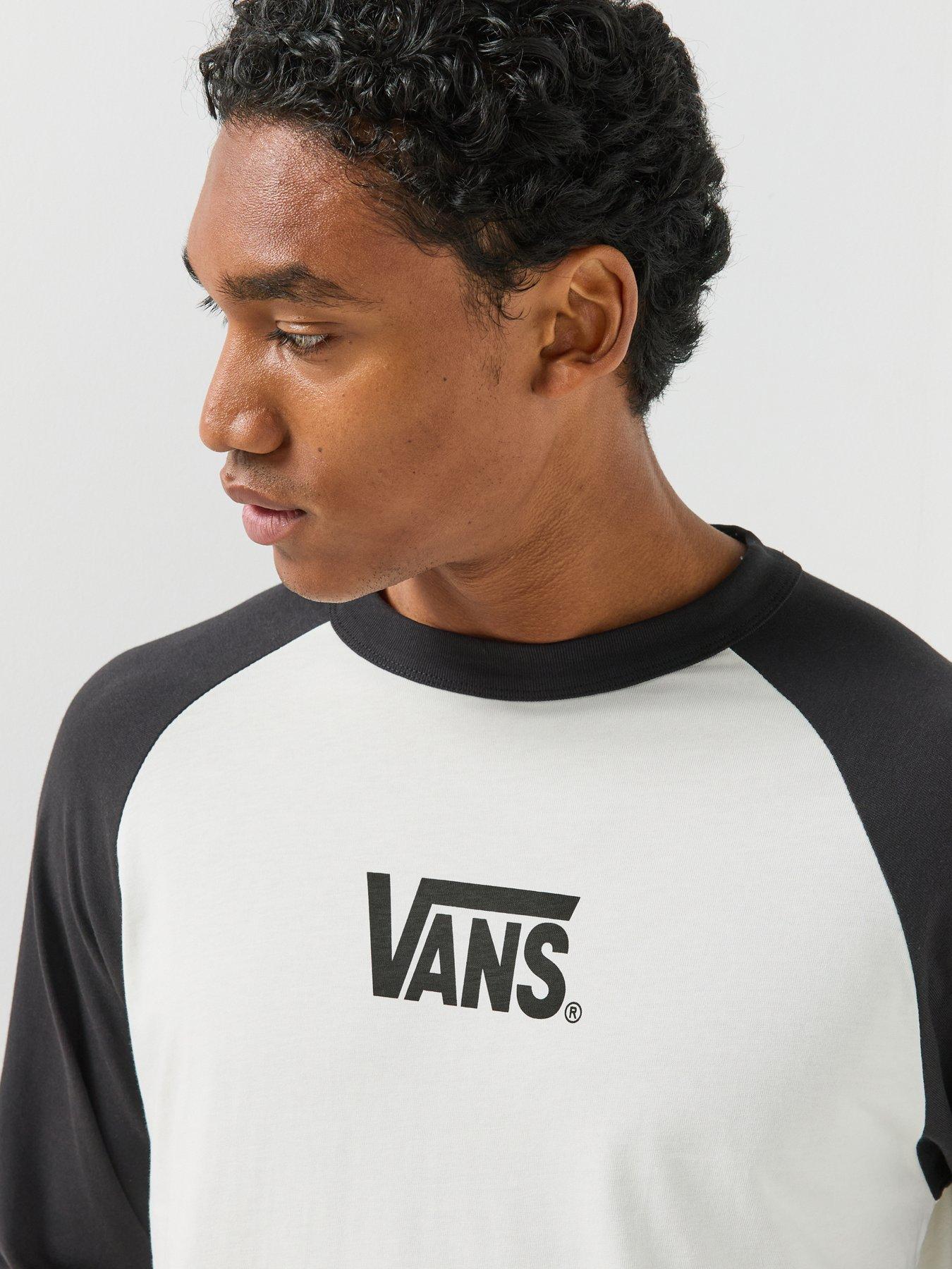 Image 4 of 6 of Vans Mens Core Raglan Contrast Sleeve Long Sleeve T-Shirt - Black/White