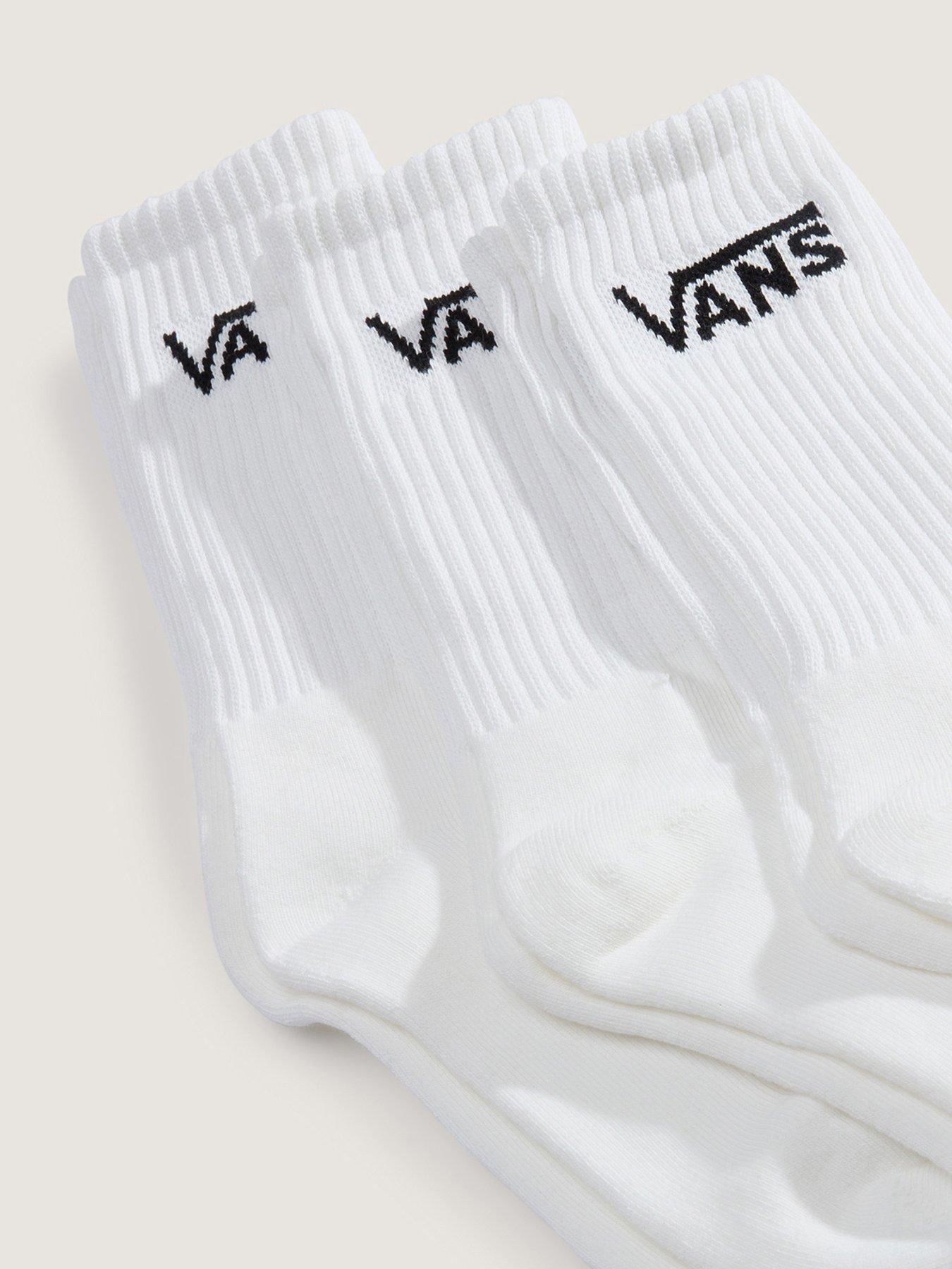 Image 2 of 3 of Vans Unisex Classic Crew Ribbed 3 Pack Socks - White