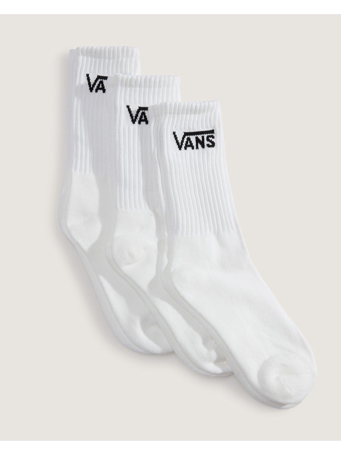 Image 3 of 3 of Vans Unisex Classic Crew Ribbed 3 Pack Socks - White