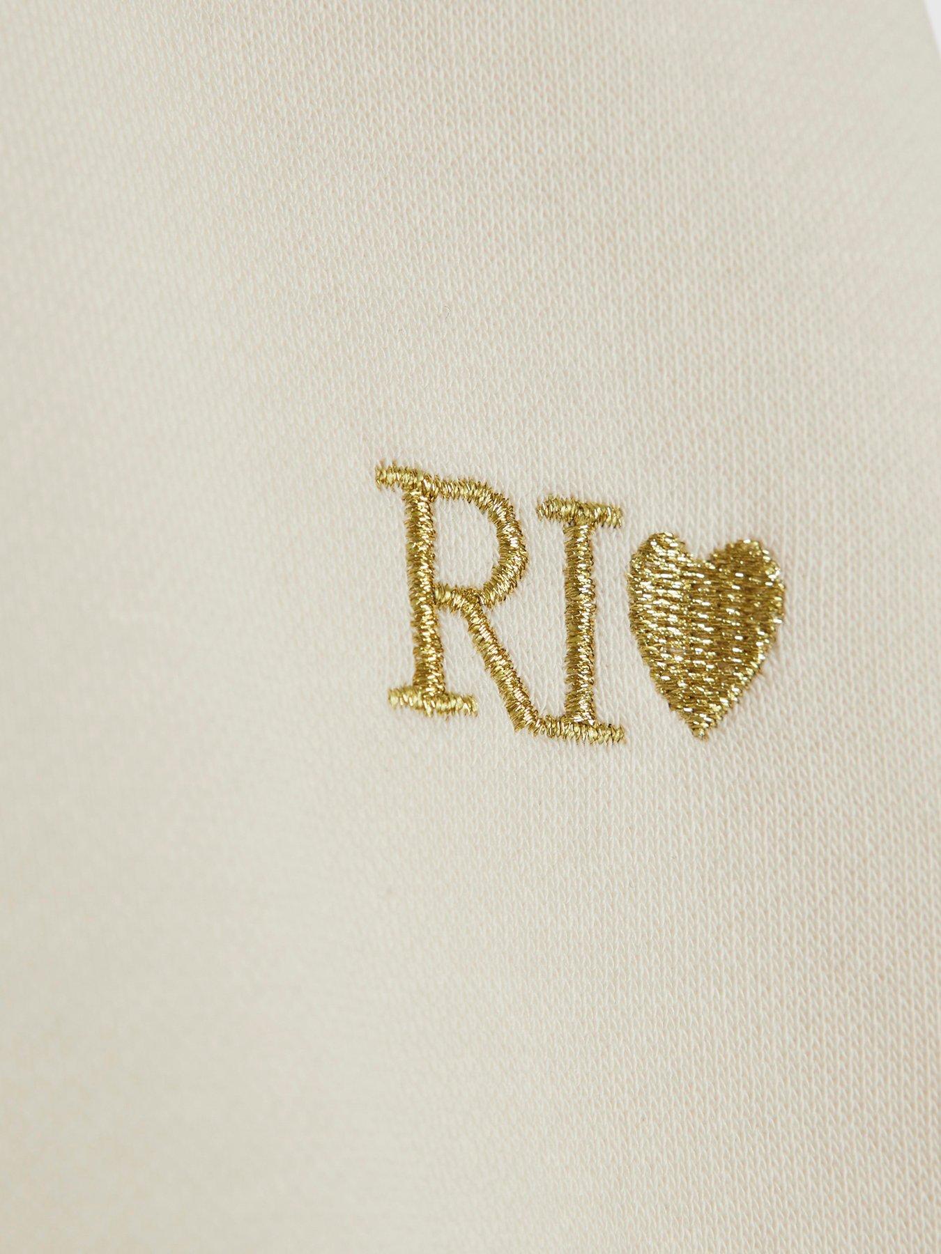 Image 5 of 5 of River Island Girls RI Split Back Sweatshirt Set - Cream