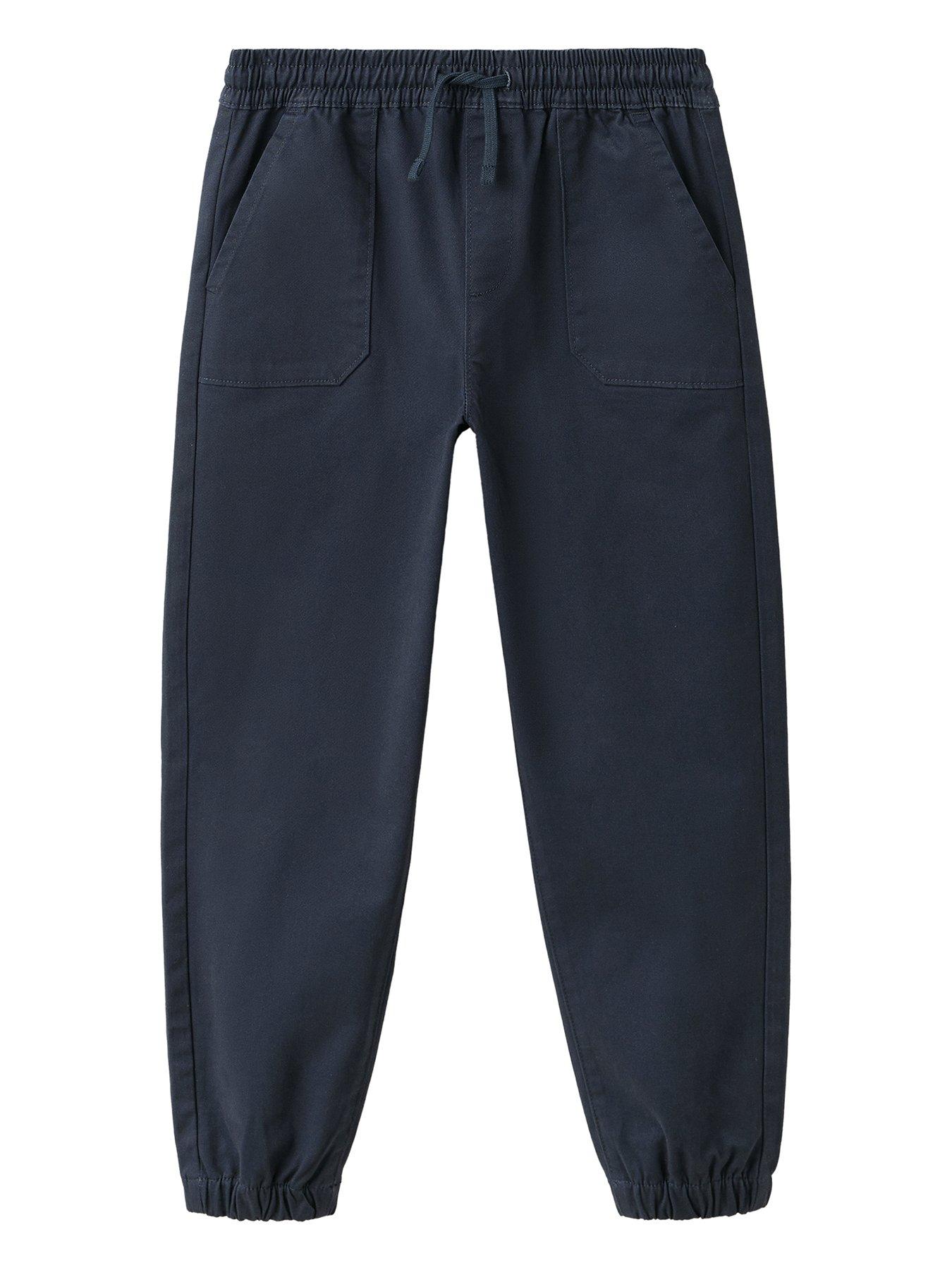Image 1 of 4 of Mango Boys Cotton Jogger Style Trousers - Navy