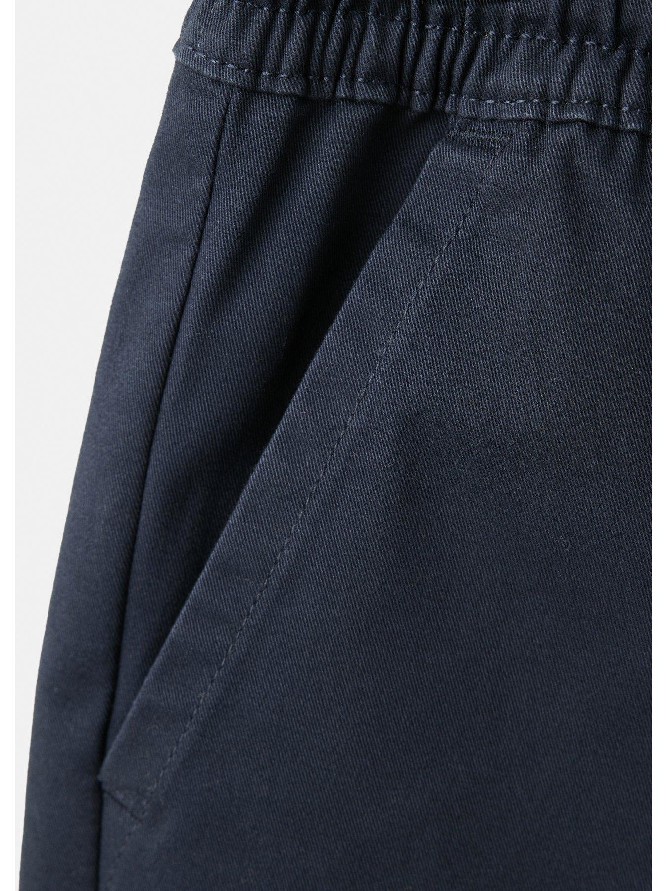 Image 4 of 4 of Mango Boys Cotton Jogger Style Trousers - Navy