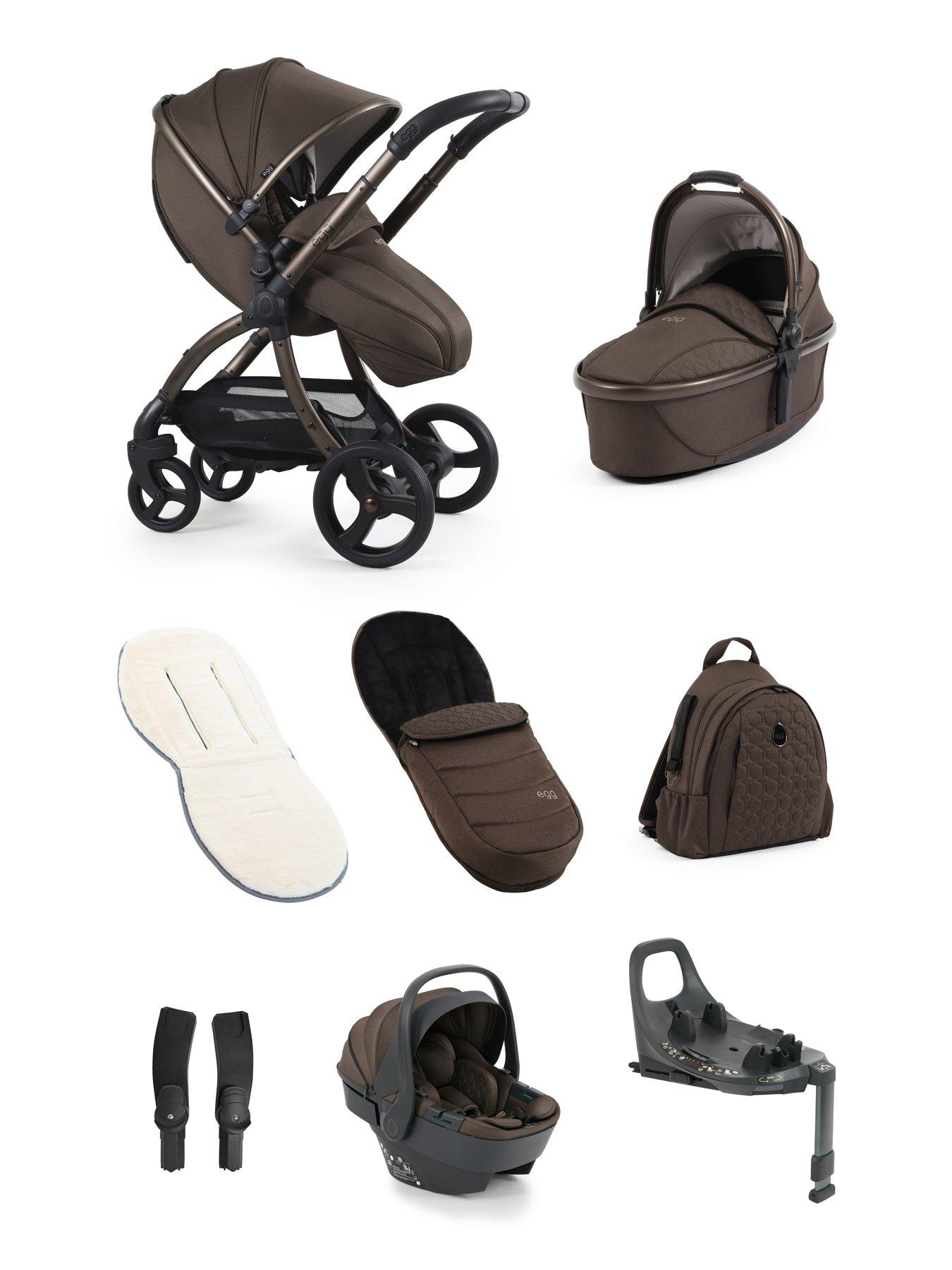 Image 2 of 6 of Egg egg3 Luxury Bundle with 360 egg shell Car Seat &amp; base - Chocolate Velvet