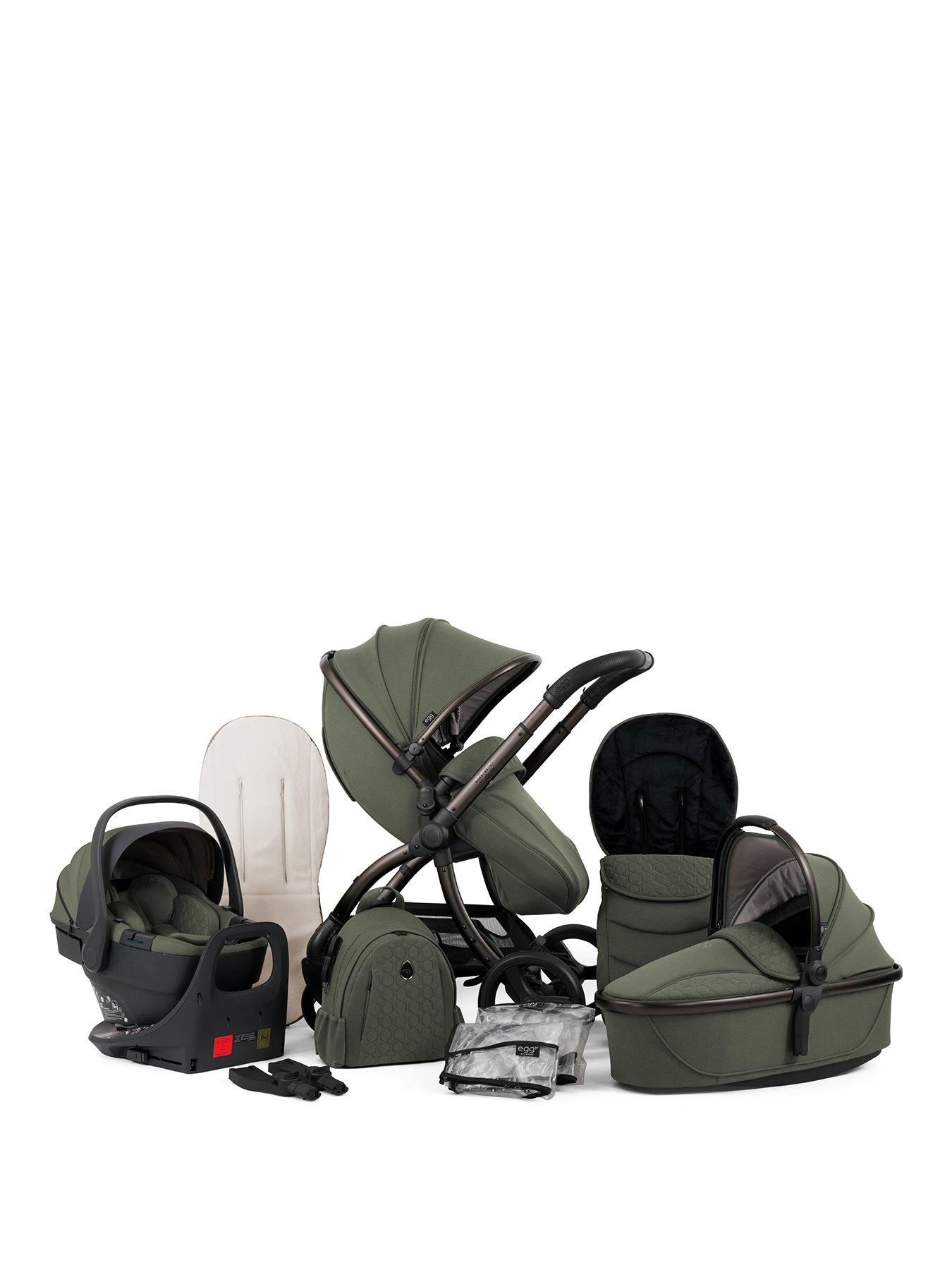 Egg egg3 Luxury Bundle with 360 egg shell Car Seat & base - Sage