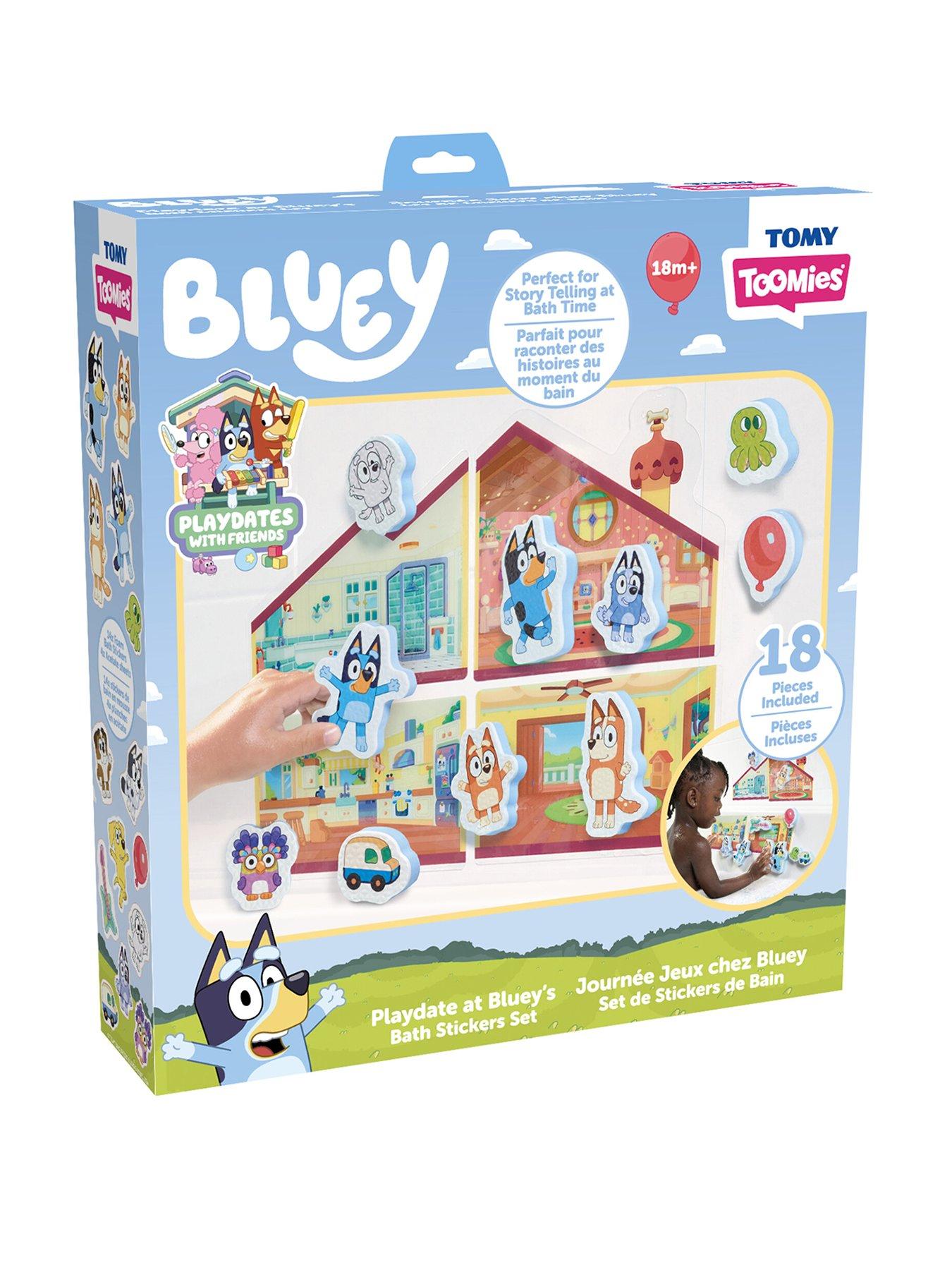 Image 1 of 7 of Bluey Playdate at Blueys Bath Sticker Set Bath Toy