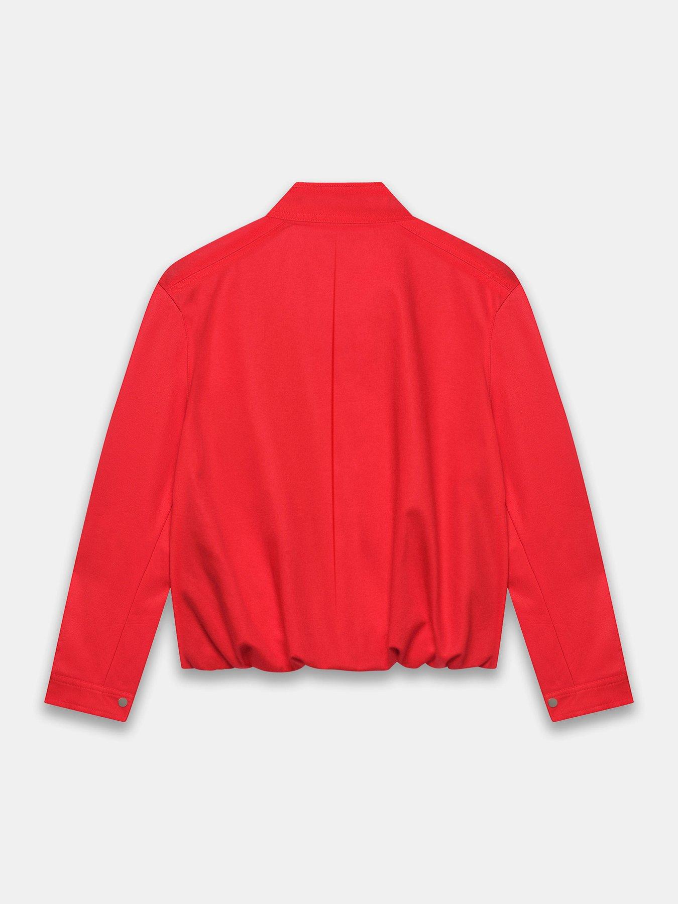Image 6 of 6 of Mint Velvet Funnel Neck Bomber Jacket - Red