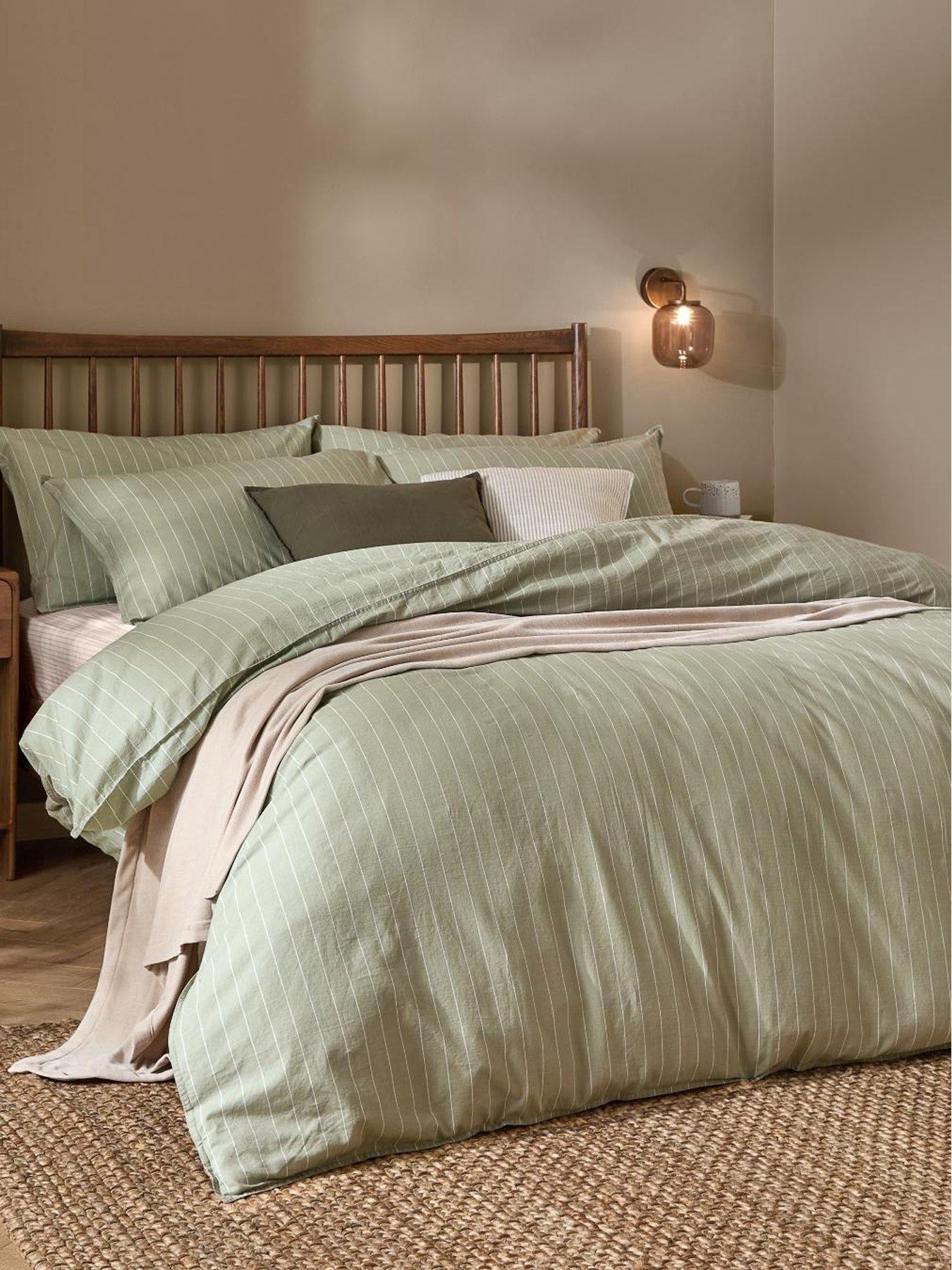 Image 1 of 4 of Yard Linear Stripe King Duvet Set Forest