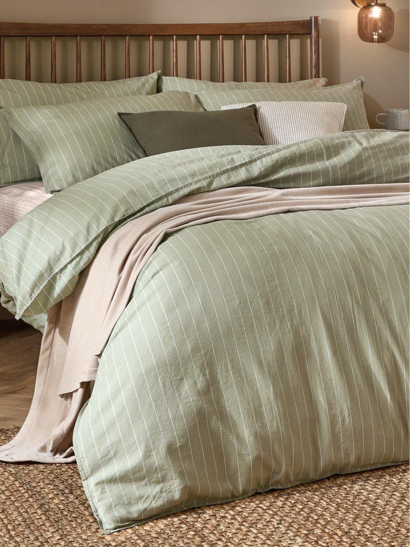 Image 4 of 4 of Yard Linear Stripe King Duvet Set Forest