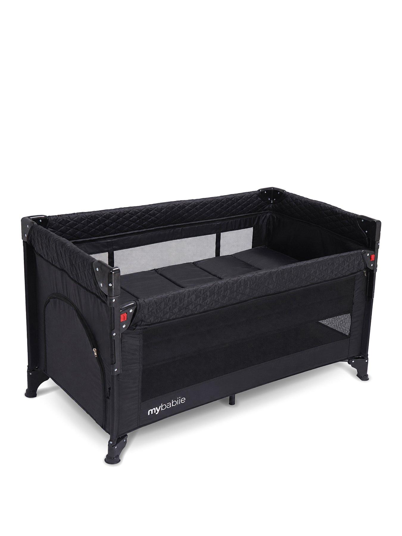 My Babiie Mbtc4 Luxe 4-In-1 Travel Cot - Black Quilted - Image 2
