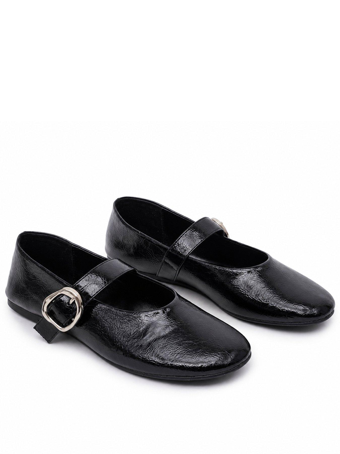 Image 1 of 5 of Glamorous Womens Mary Jane Buckle Ballet Flats - Black