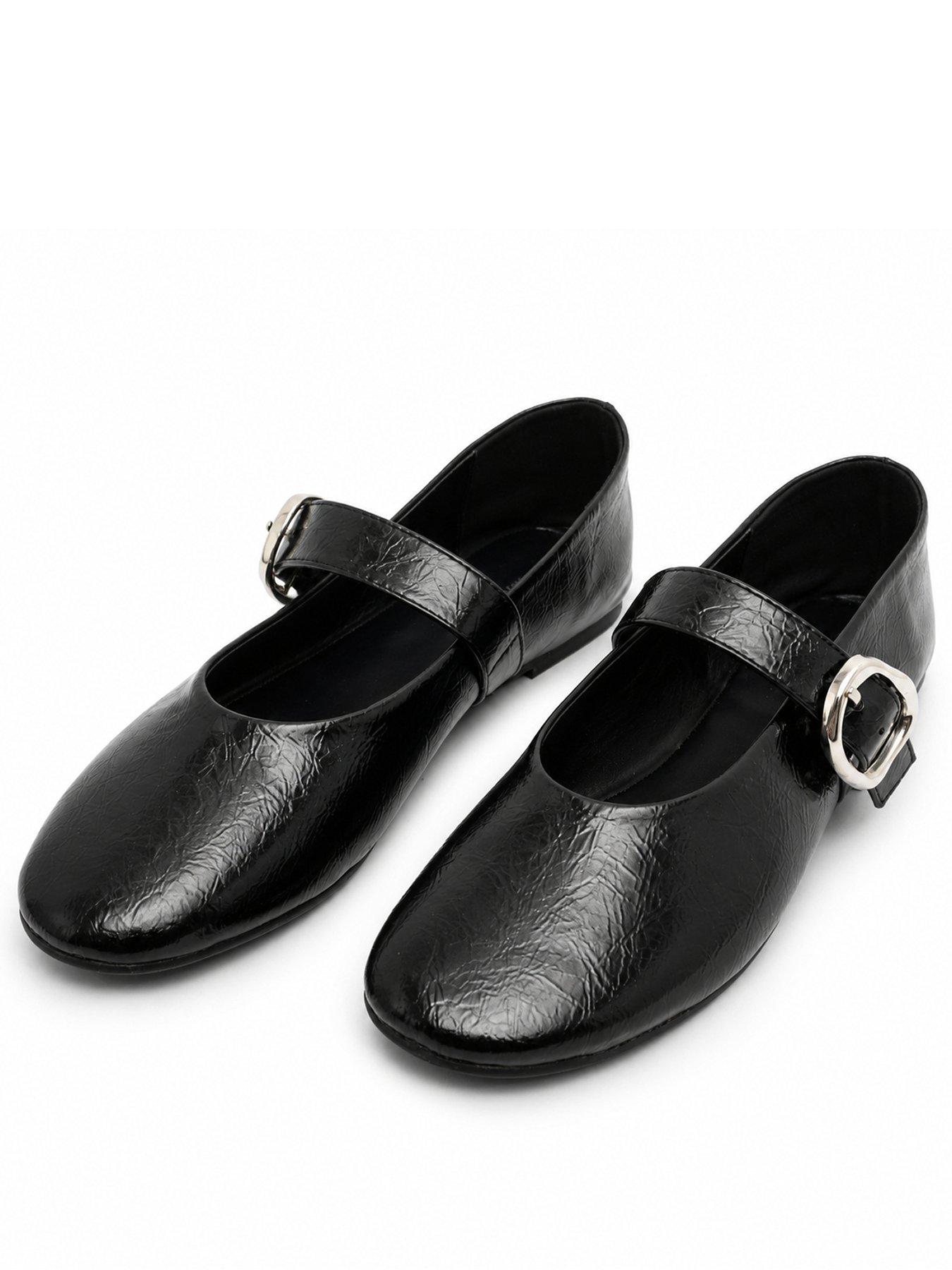 Image 2 of 5 of Glamorous Womens Mary Jane Buckle Ballet Flats - Black