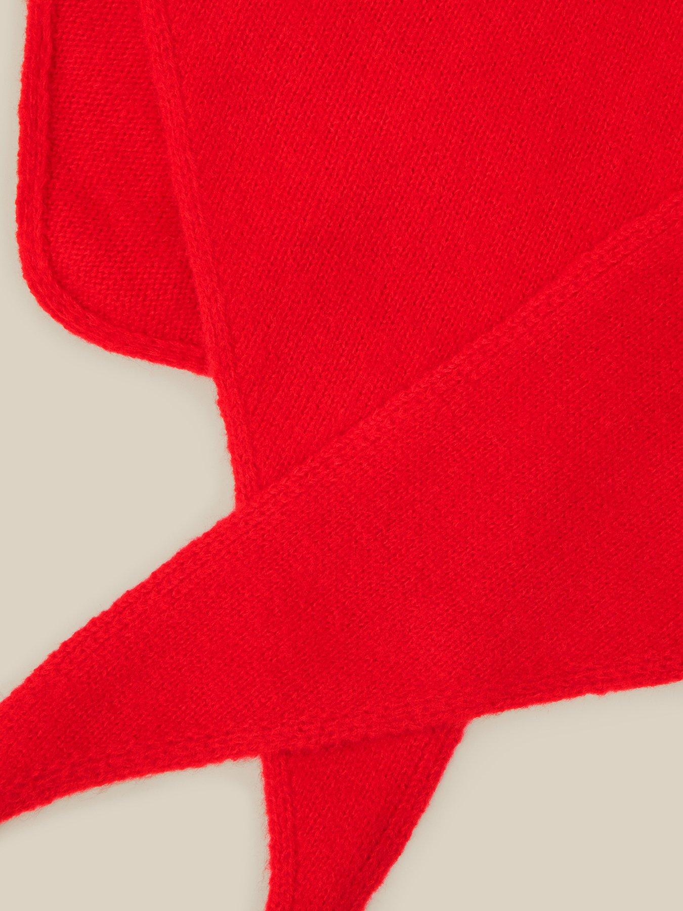 Image 2 of 2 of Monsoon Fae Knit Triangle Scarf - Red