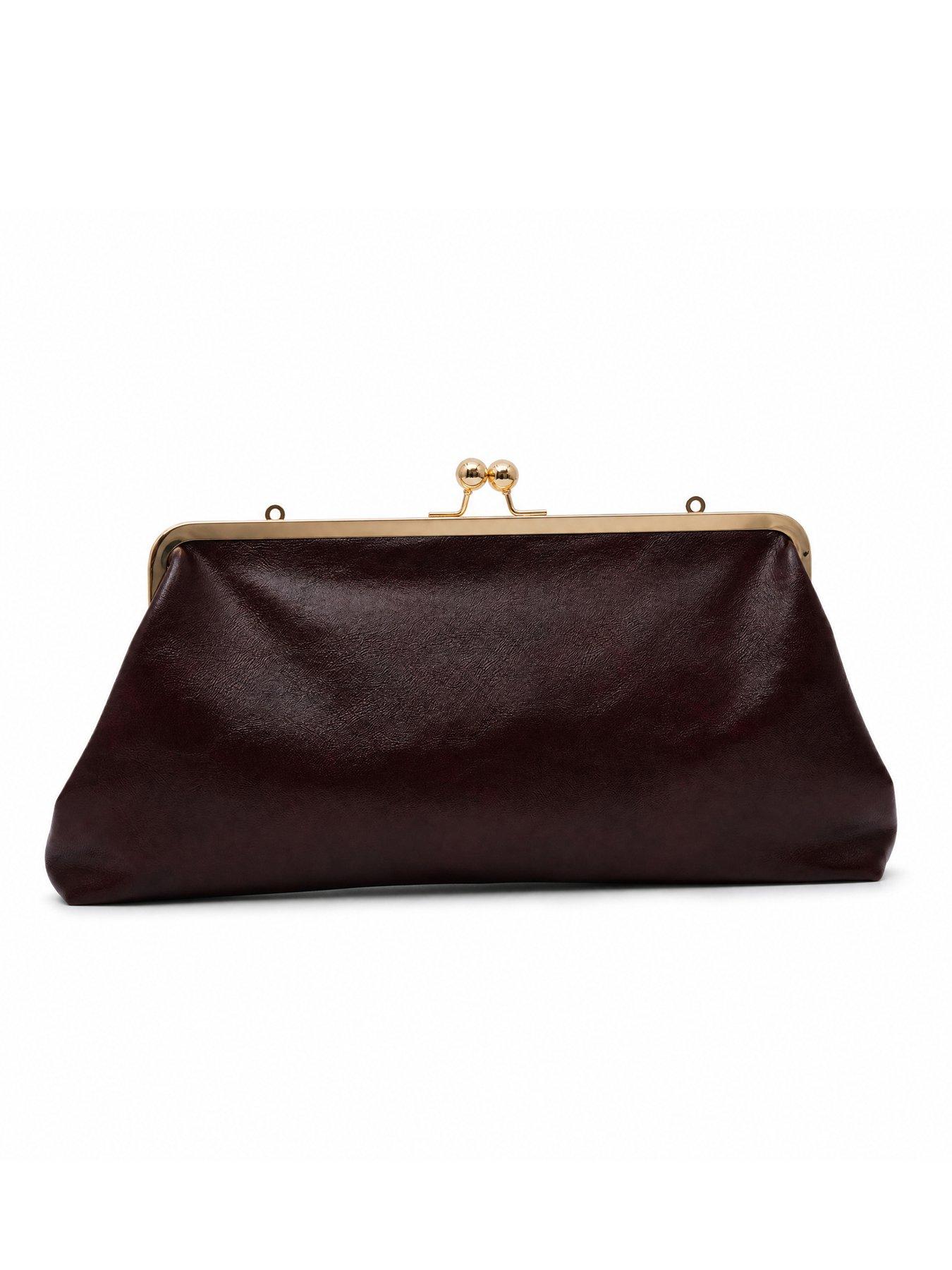 Image 3 of 5 of Glamorous Large Frame Clutch Bag with Chain Shoulder Strap - Red