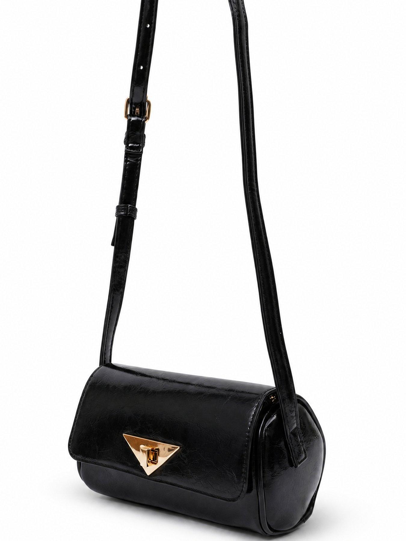 Image 3 of 4 of Glamorous Cross Body Bag with Adjustable Strap and Flap Closure - Black