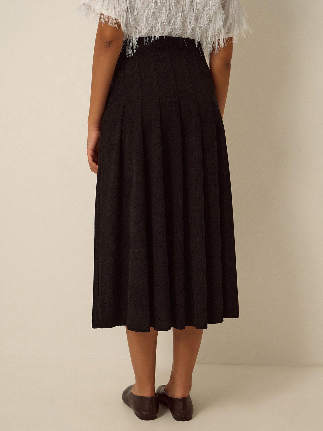 Image 2 of 4 of Monsoon Sonja Stretch Cord Skirt - Black