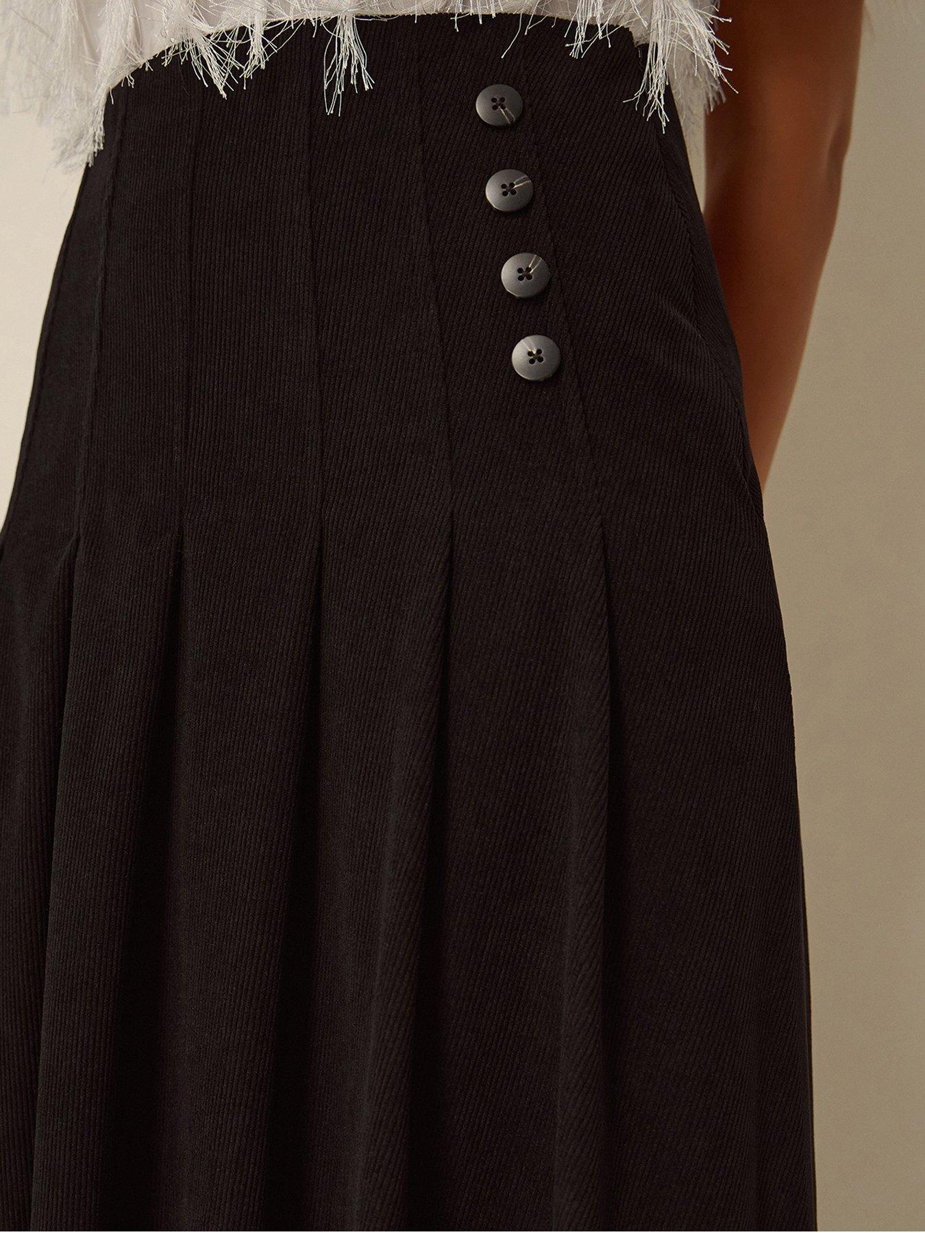 Image 4 of 4 of Monsoon Sonja Stretch Cord Skirt - Black