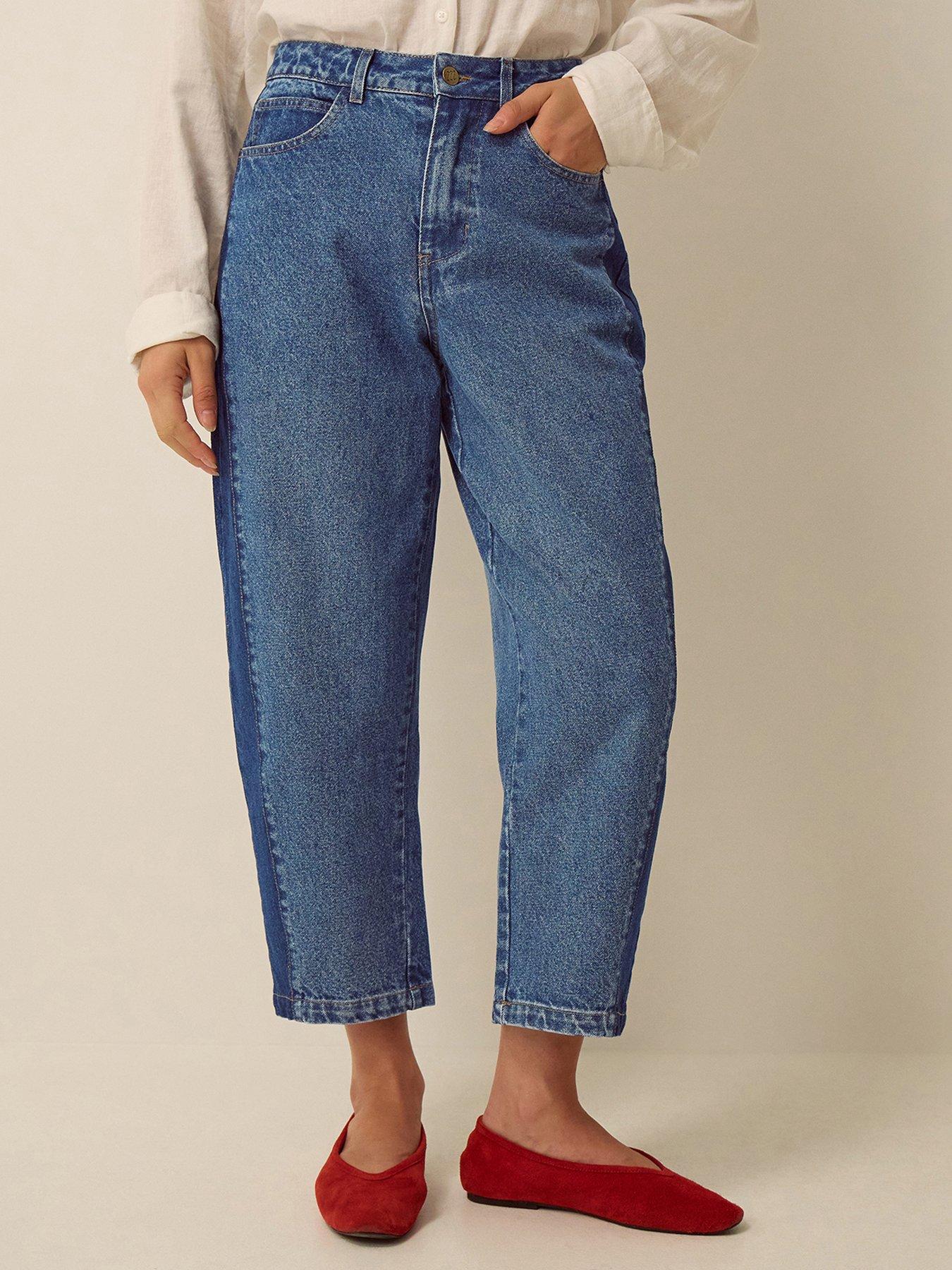 Image 1 of 4 of Monsoon Natalie Barrel Jeans - Blue