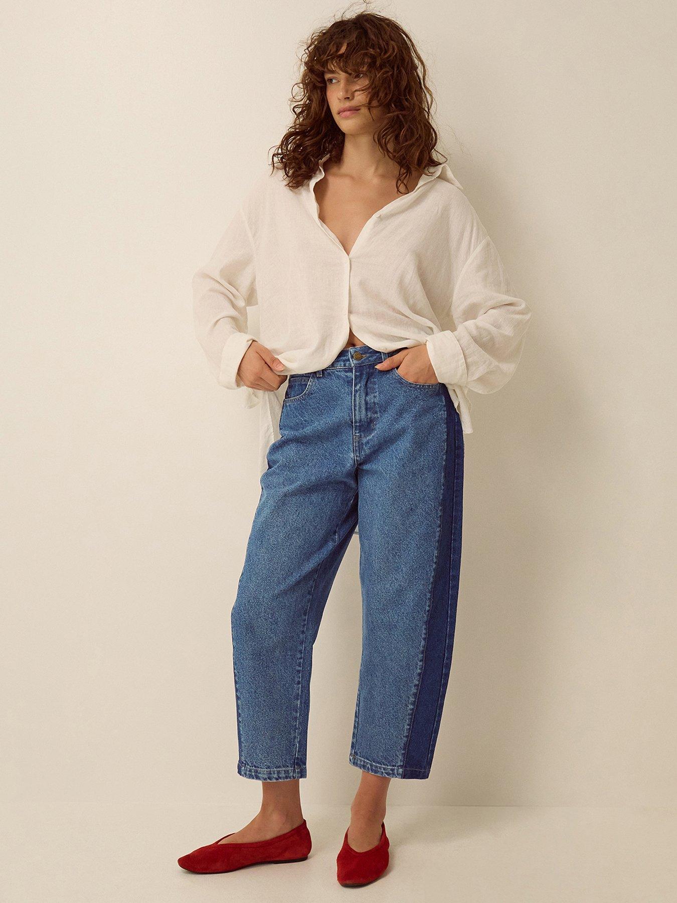 Image 3 of 4 of Monsoon Natalie Barrel Jeans - Blue