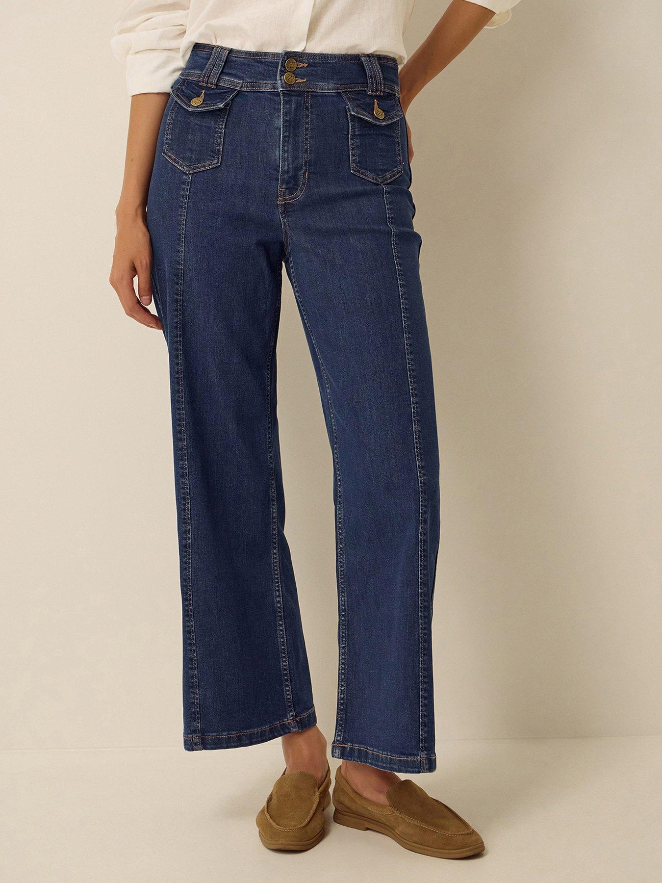 Image 1 of 4 of Monsoon Renee Flared Jeans - Blue