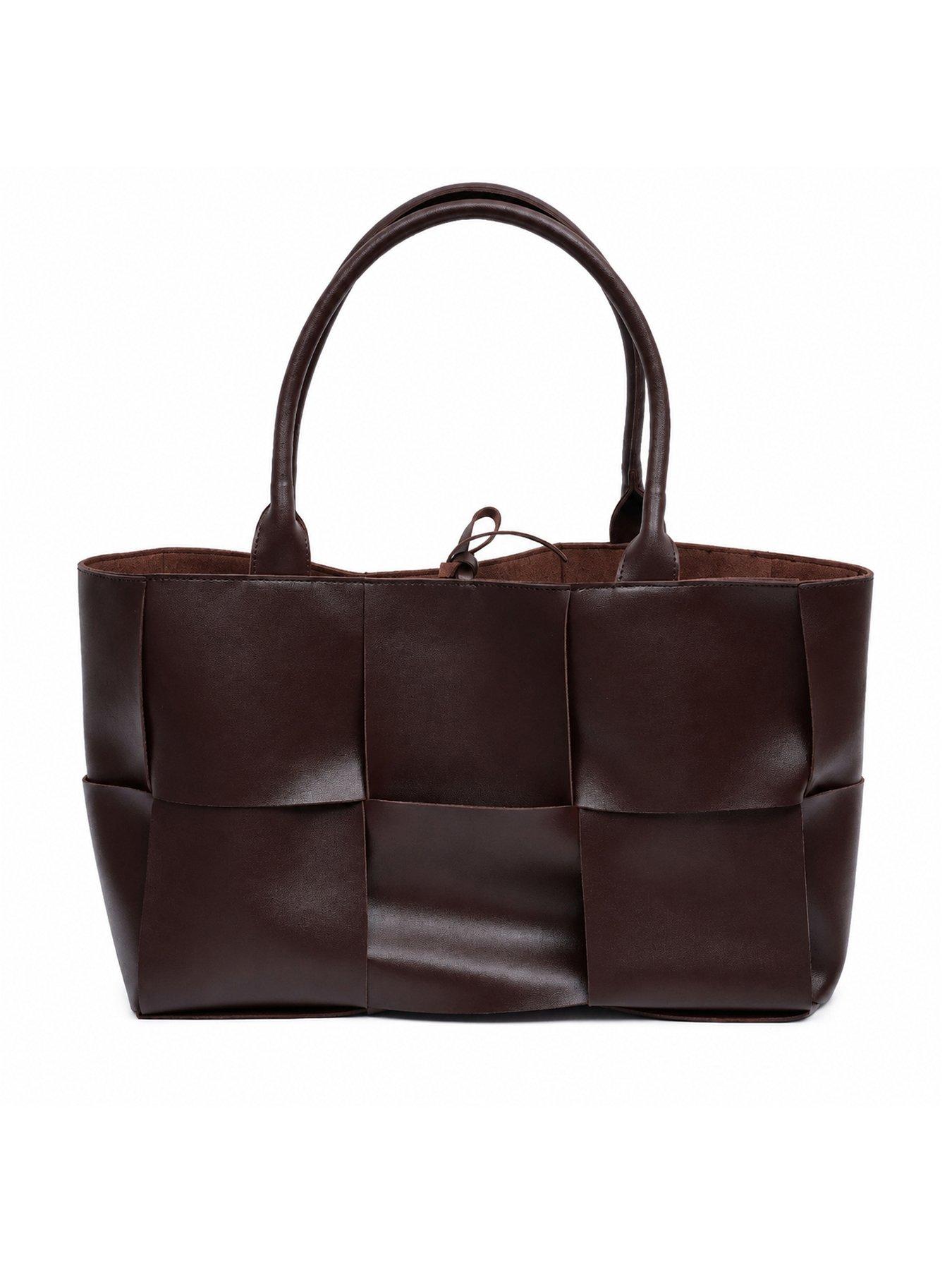 Image 1 of 4 of Glamorous Womens Oversized Woven Tote Bag - Brown