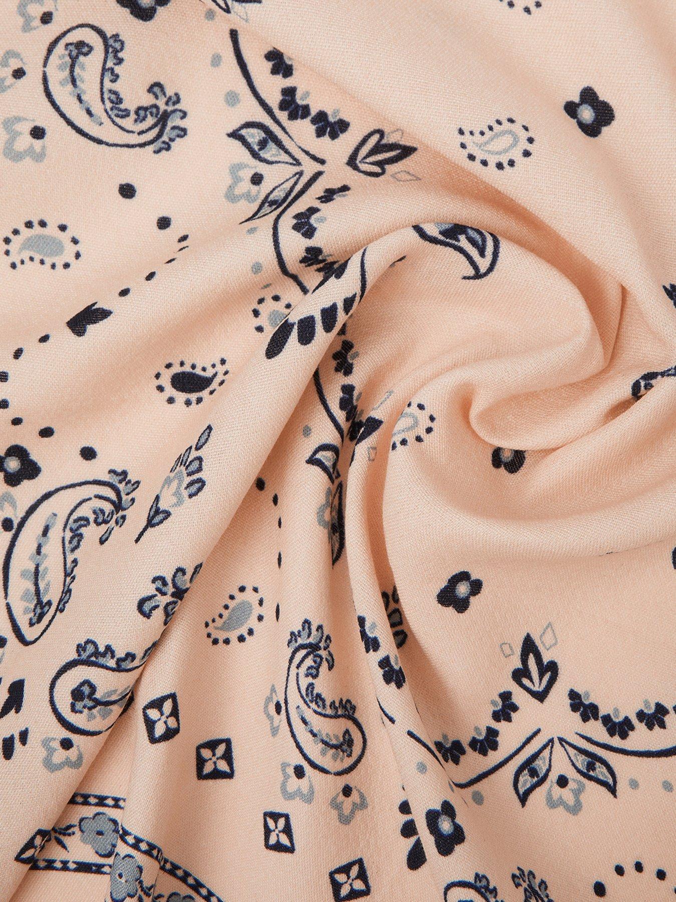 Image 2 of 2 of Monsoon Jamelia Paisley Print Square Scarf - Cream