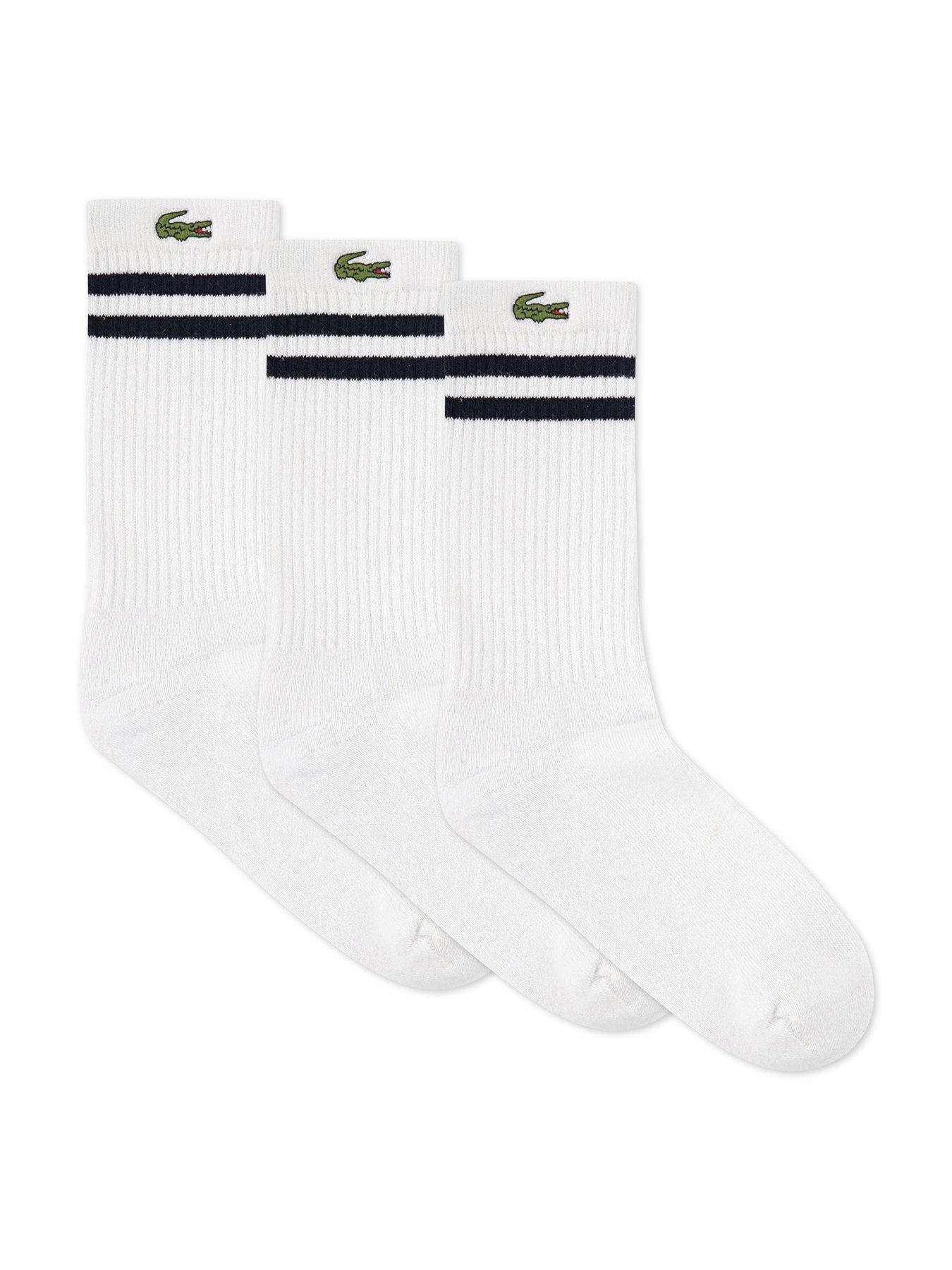 Image 1 of 3 of Lacoste Boys 3 Pack Varsity Socks - White