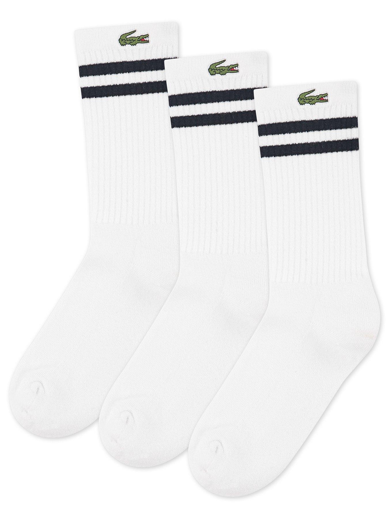 Image 2 of 3 of Lacoste Boys 3 Pack Varsity Socks - White
