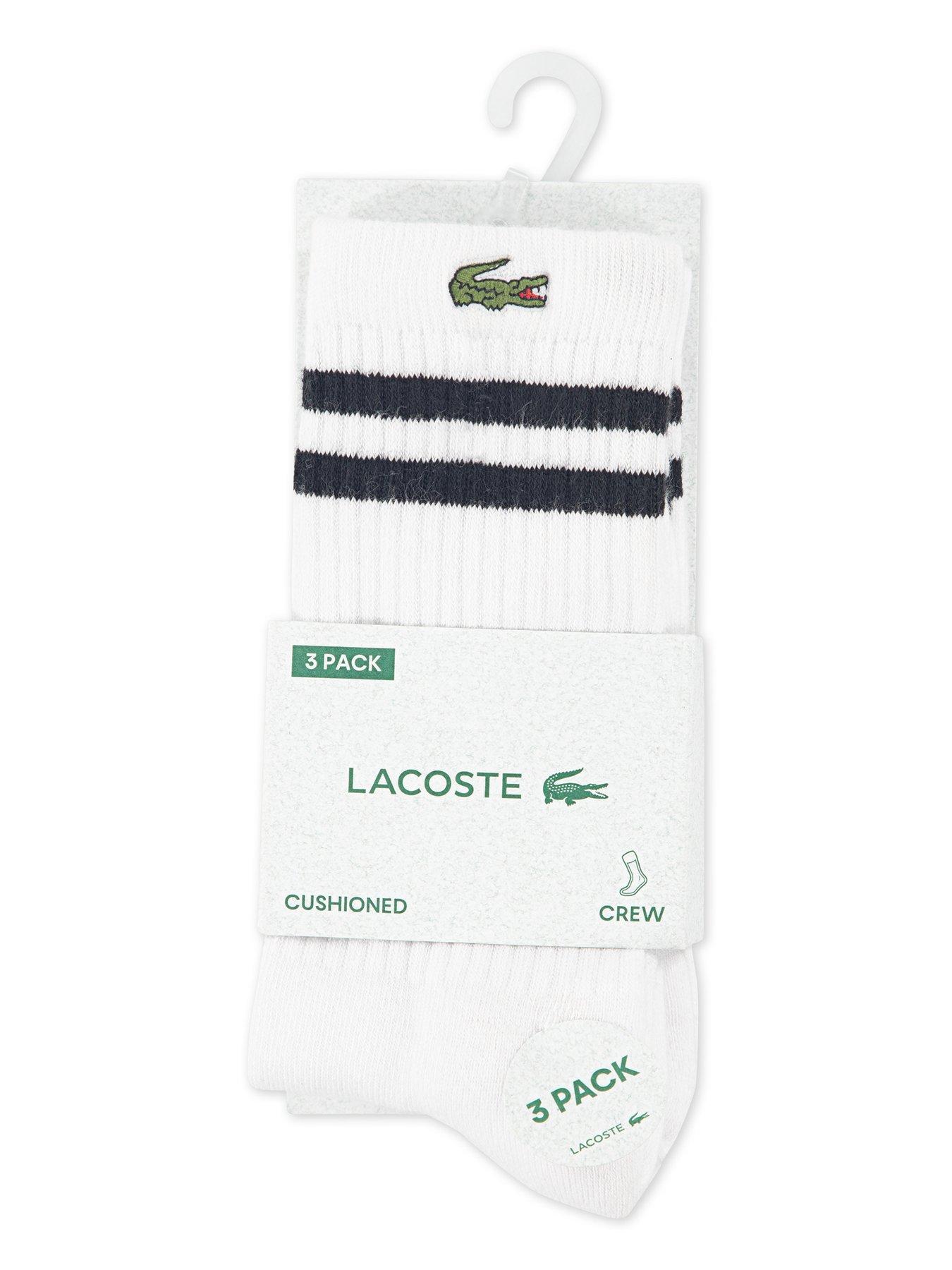 Image 3 of 3 of Lacoste Boys 3 Pack Varsity Socks - White