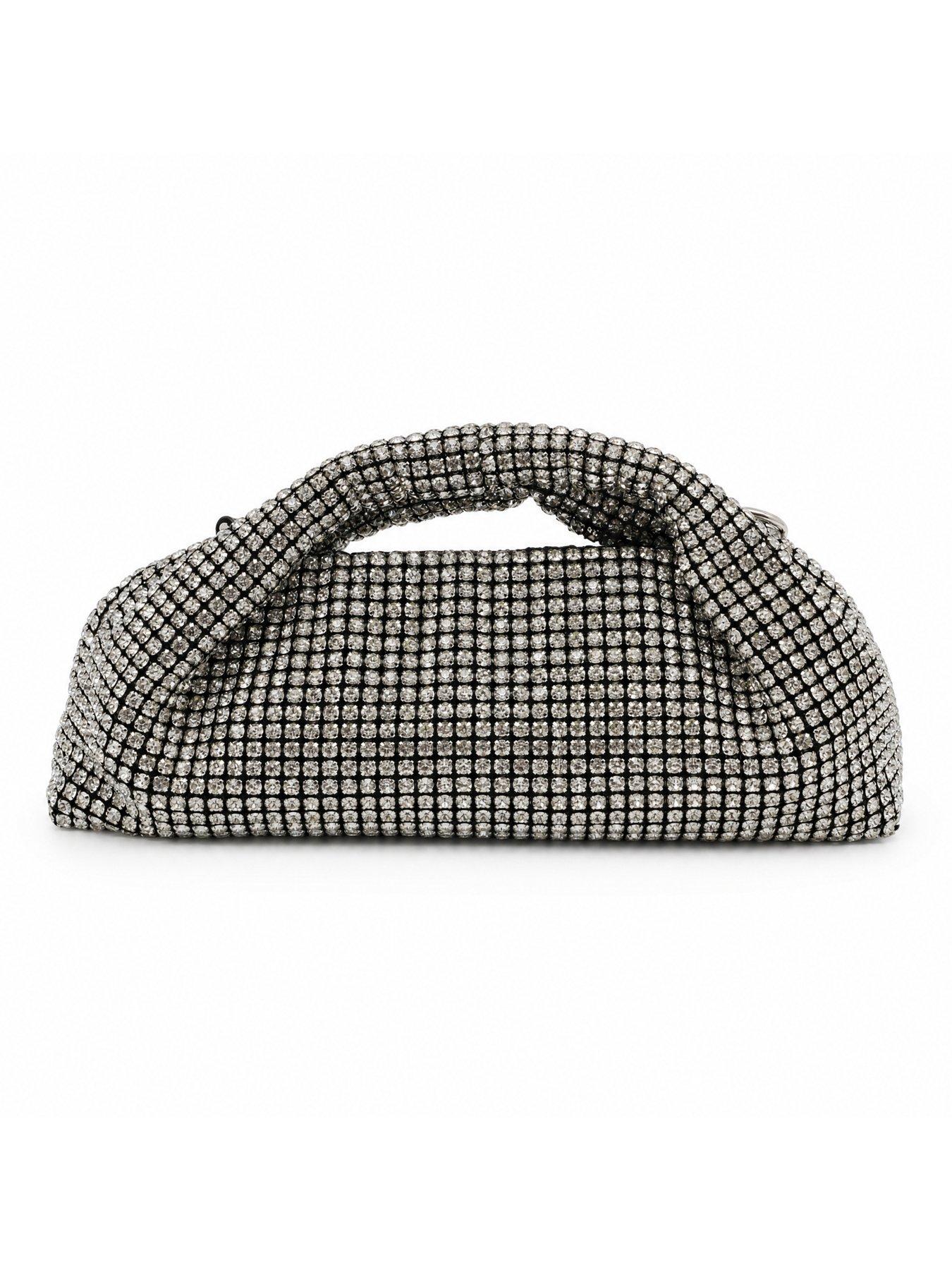 Image 3 of 5 of Glamorous Diamant&eacute; Embellished Grab Bag - Silver