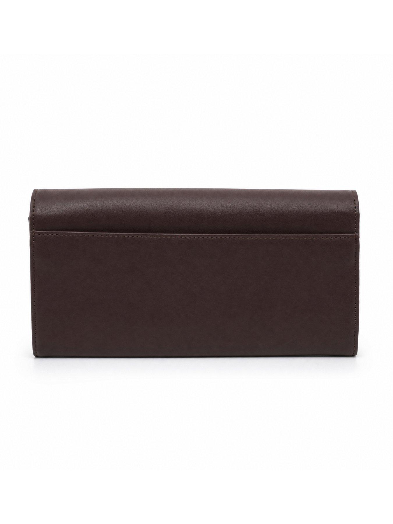 Image 3 of 5 of Glamorous Classic Fold Over Clutch Bag - Brown